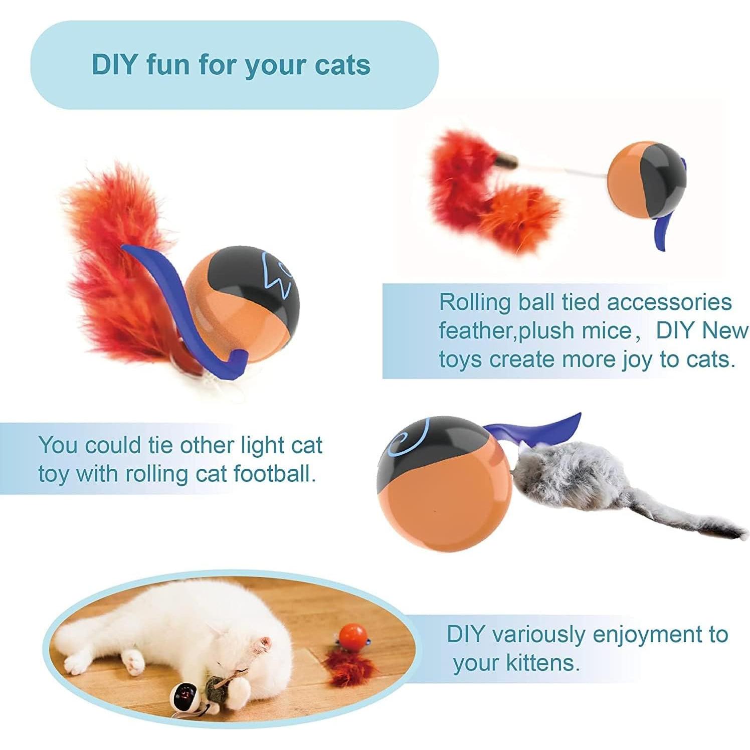 Juguete Interactivo para Gatos Migipaws Bola Rodante Naranja