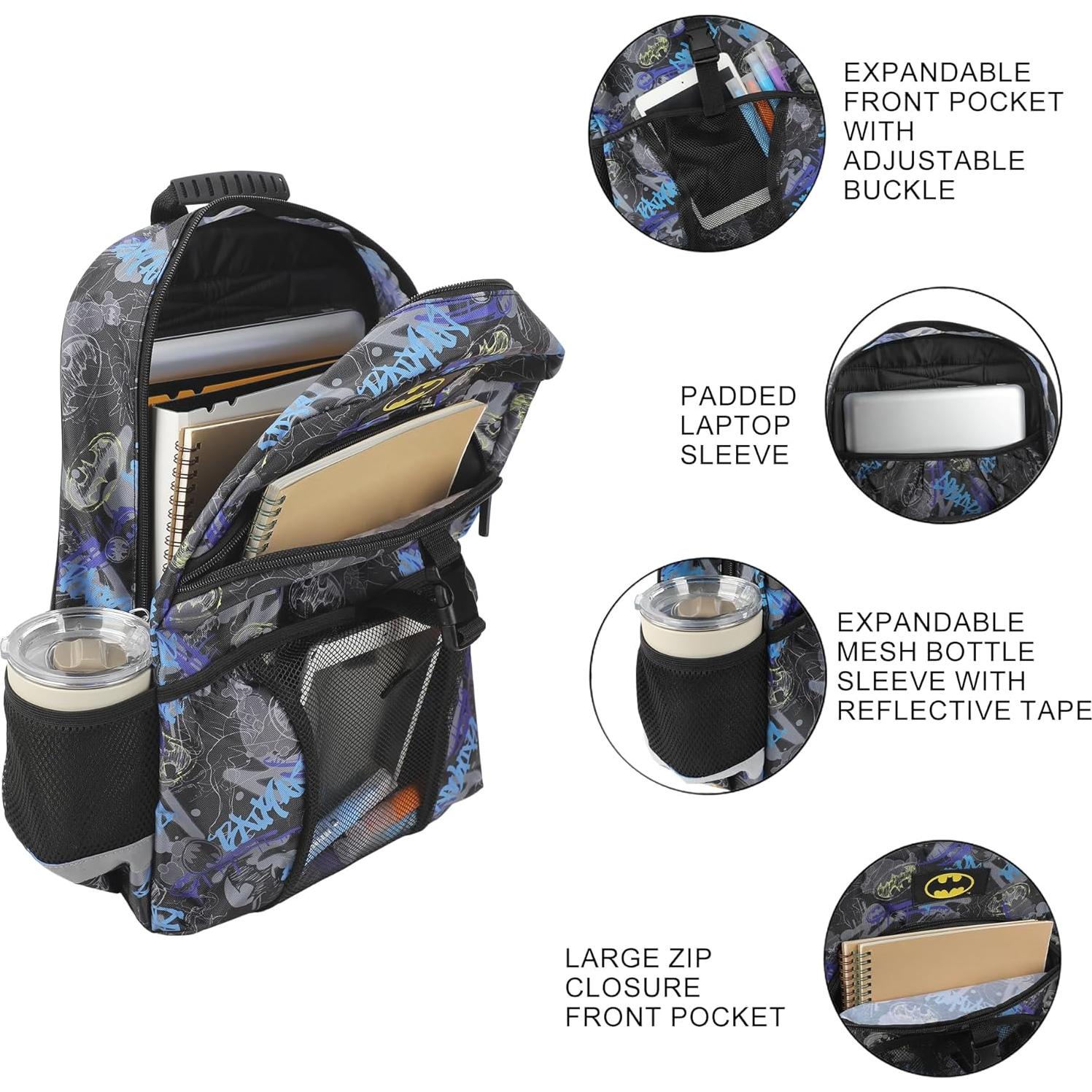 Set de Mochila y Lonchera Batman Bioworld 2 Piezas 40.64 cm