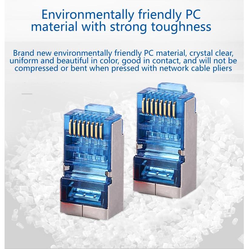 50 Conectores RJ45 Cat6 VIVOCH Blindados Color Negro