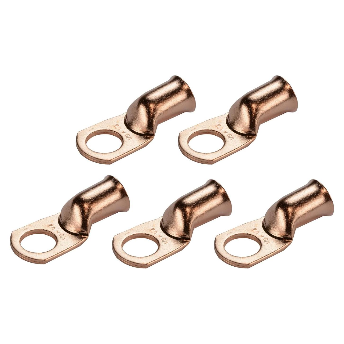 Extremos de Cable de Batería TEMCo 1/0 AWG Cobre Desnudo - Paquete de 5