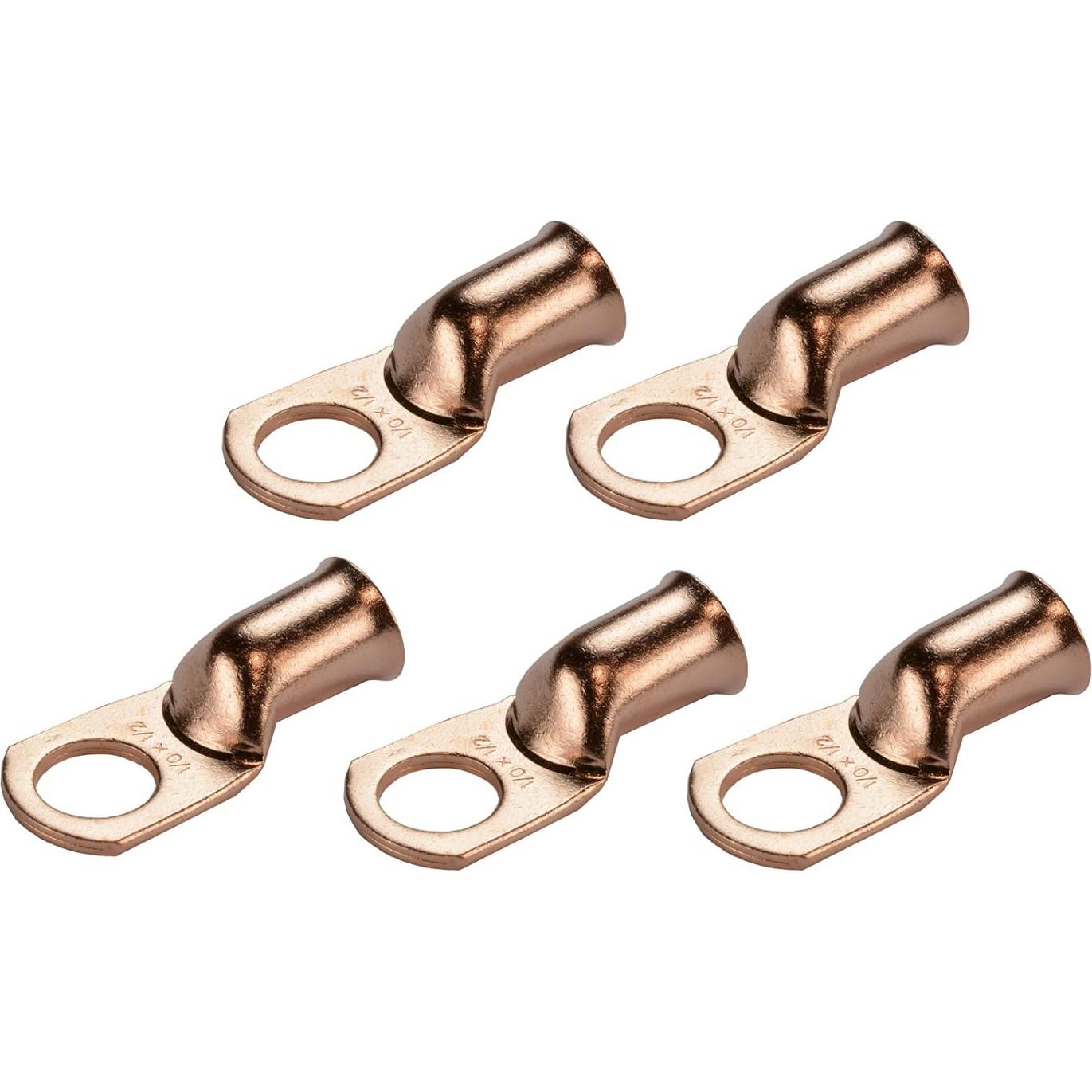 Extremos de Cable de Batería TEMCo 1/0 AWG Cobre Desnudo - Paquete de 5