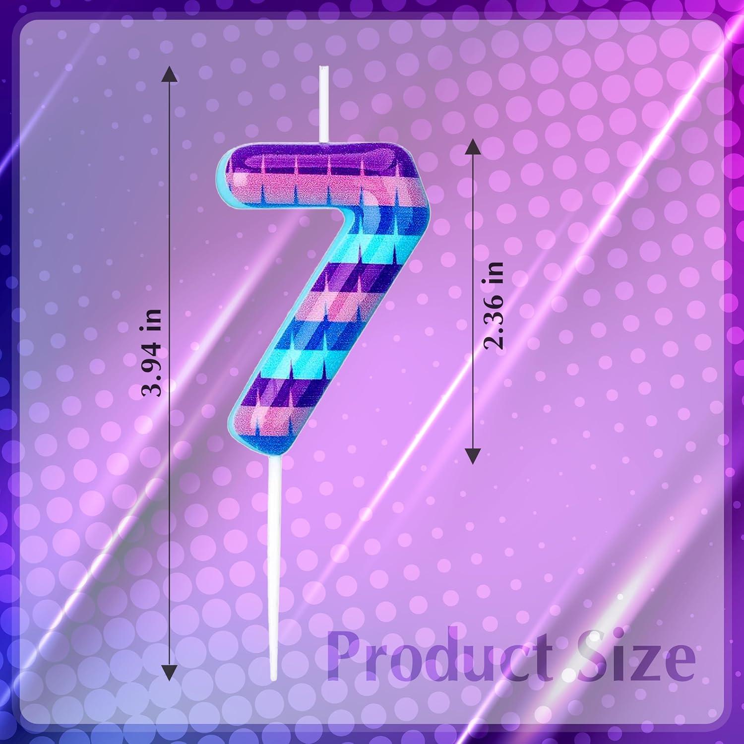 Vela de Cumpleaños Número 7 MM - Decoración Temática de Videojuegos