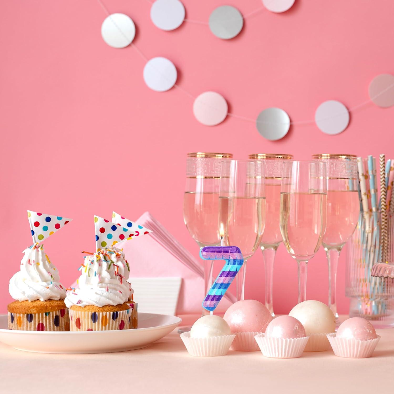 Vela de Cumpleaños Número 7 MM - Decoración Temática de Videojuegos