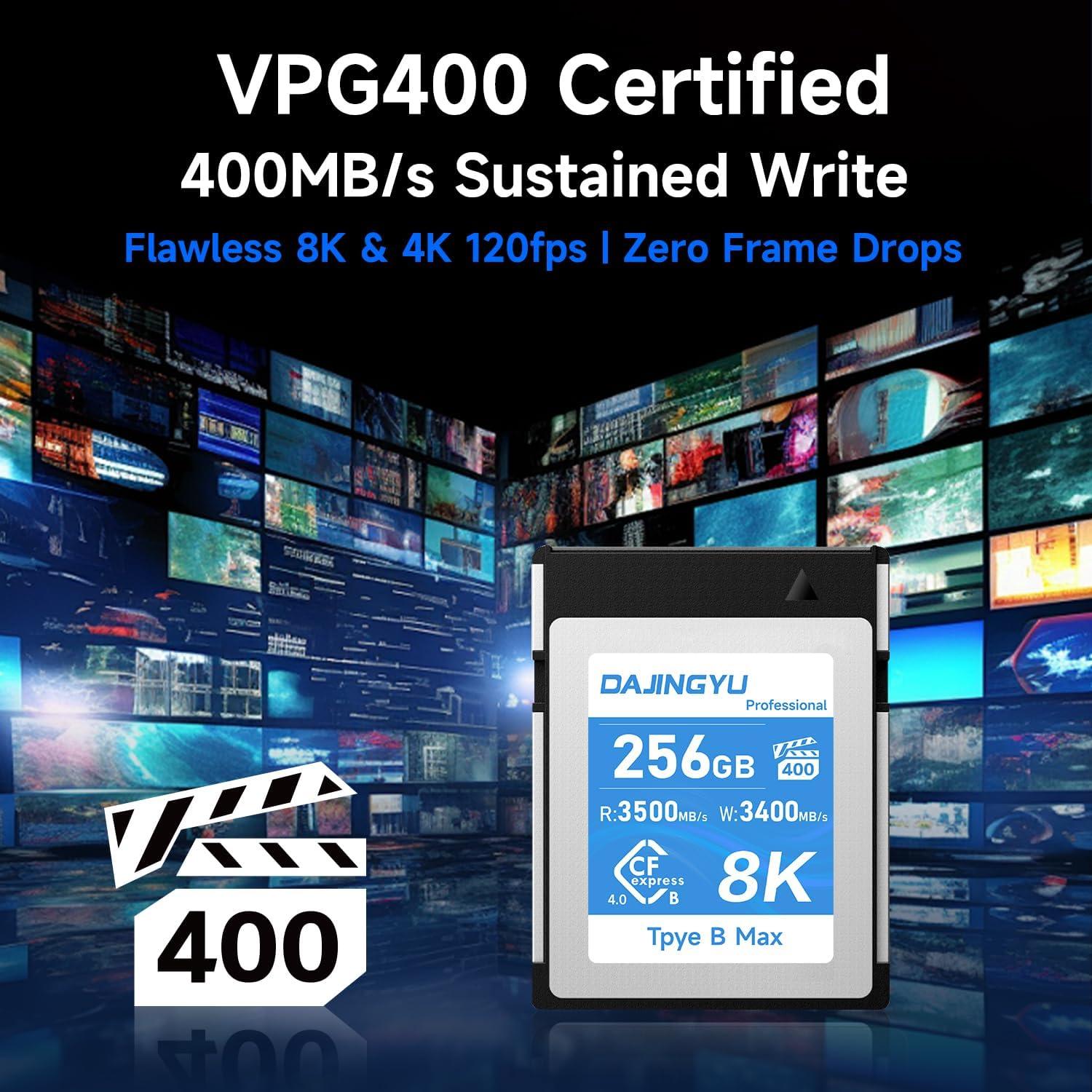 Tarjeta de Memoria CFexpress 256GB Dajingyu Tipo B 3400MB/s