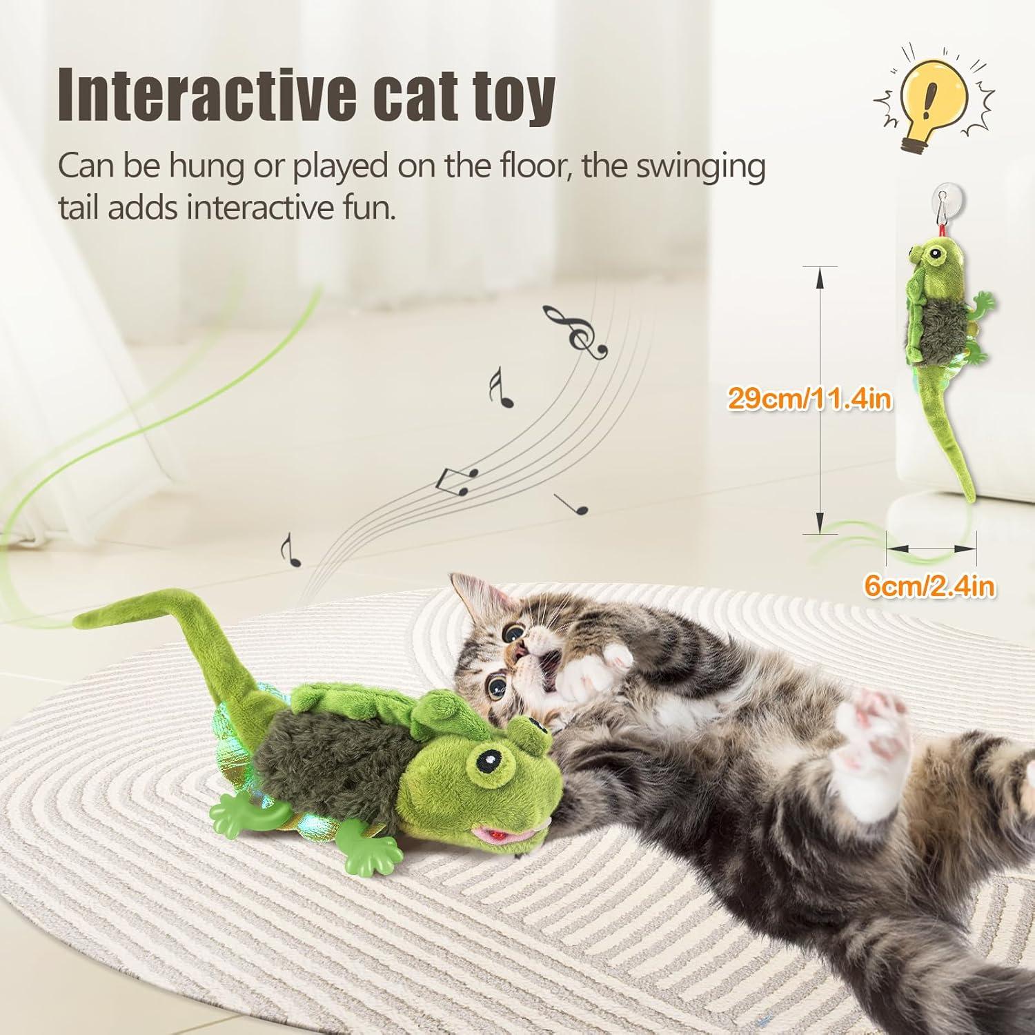 Juguete Interactivo para Gatos Migipaws Lagarto Verde Recargable
