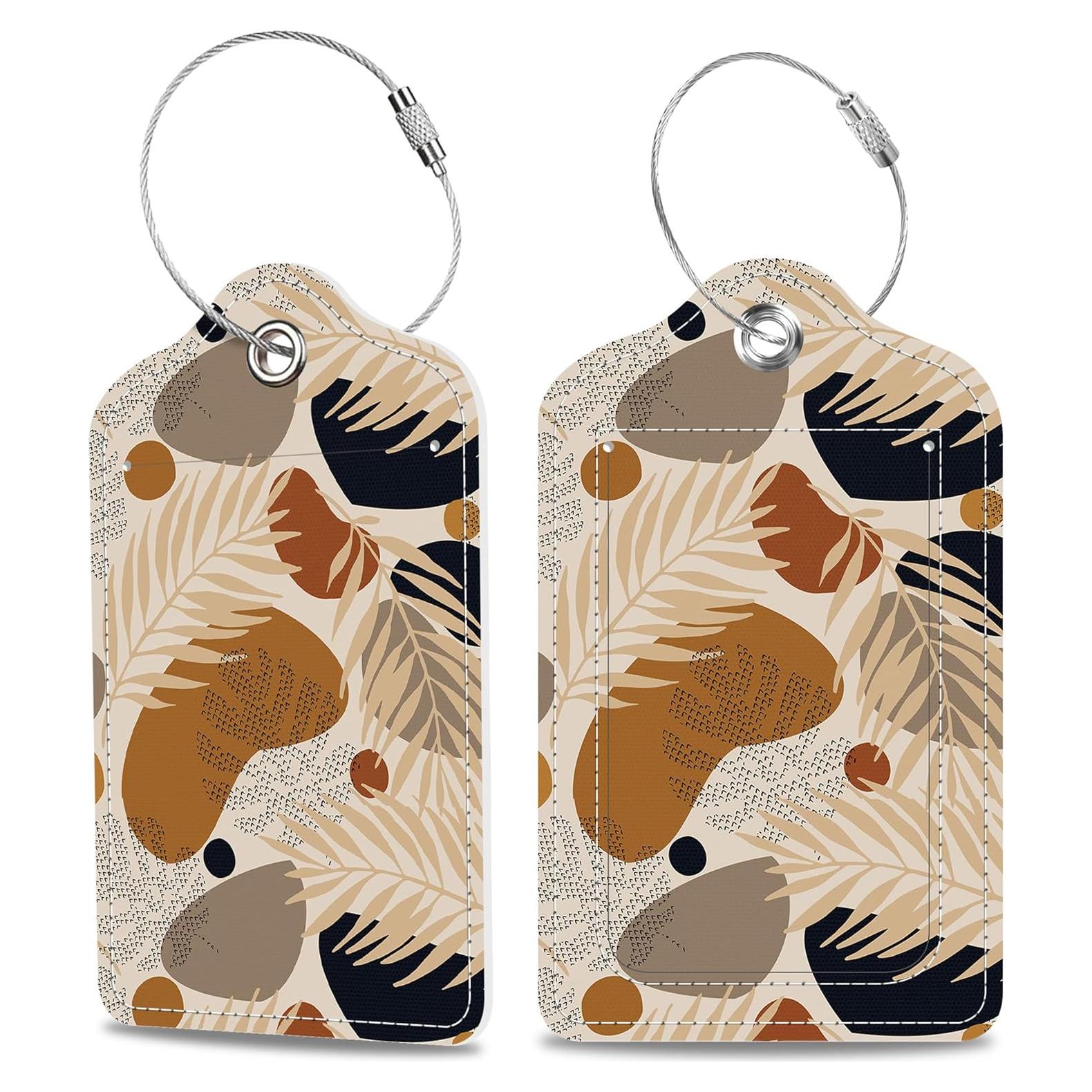 Etiquetas de Equipaje MSEAANBK Hojas Tropicales Boho 2PCS