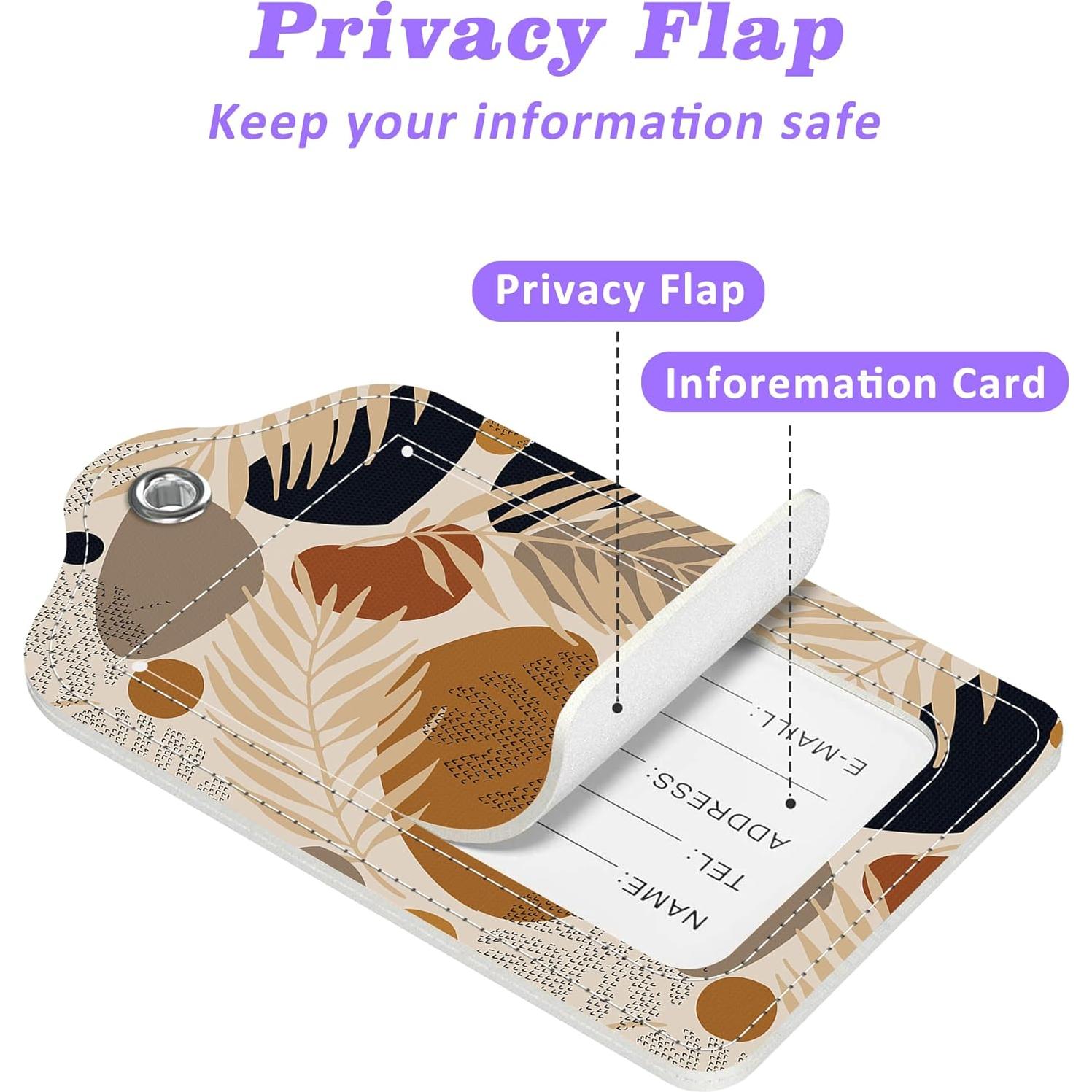 Etiquetas de Equipaje MSEAANBK Hojas Tropicales Boho 2PCS