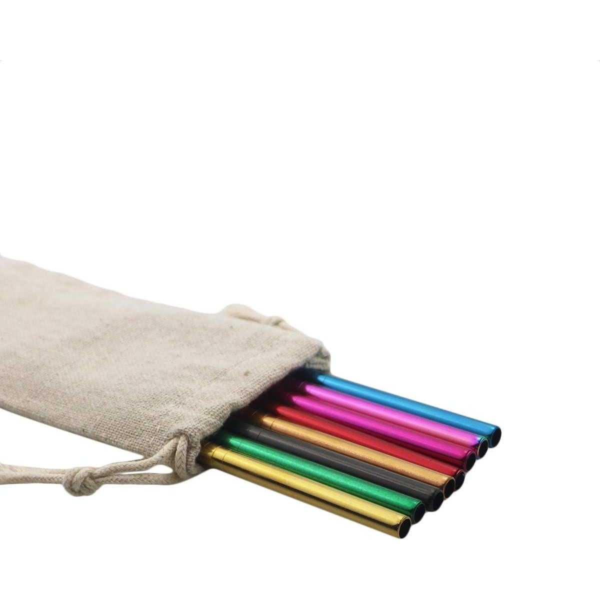 Set de Popotes de Metal Reutilizables Gugrida 3 Piezas - Acero Inoxidable