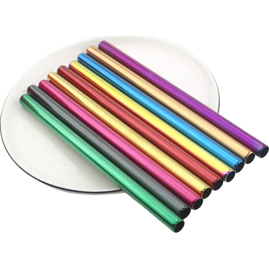 Set de Popotes de Metal Reutilizables Gugrida 3 Piezas - Acero Inoxidable