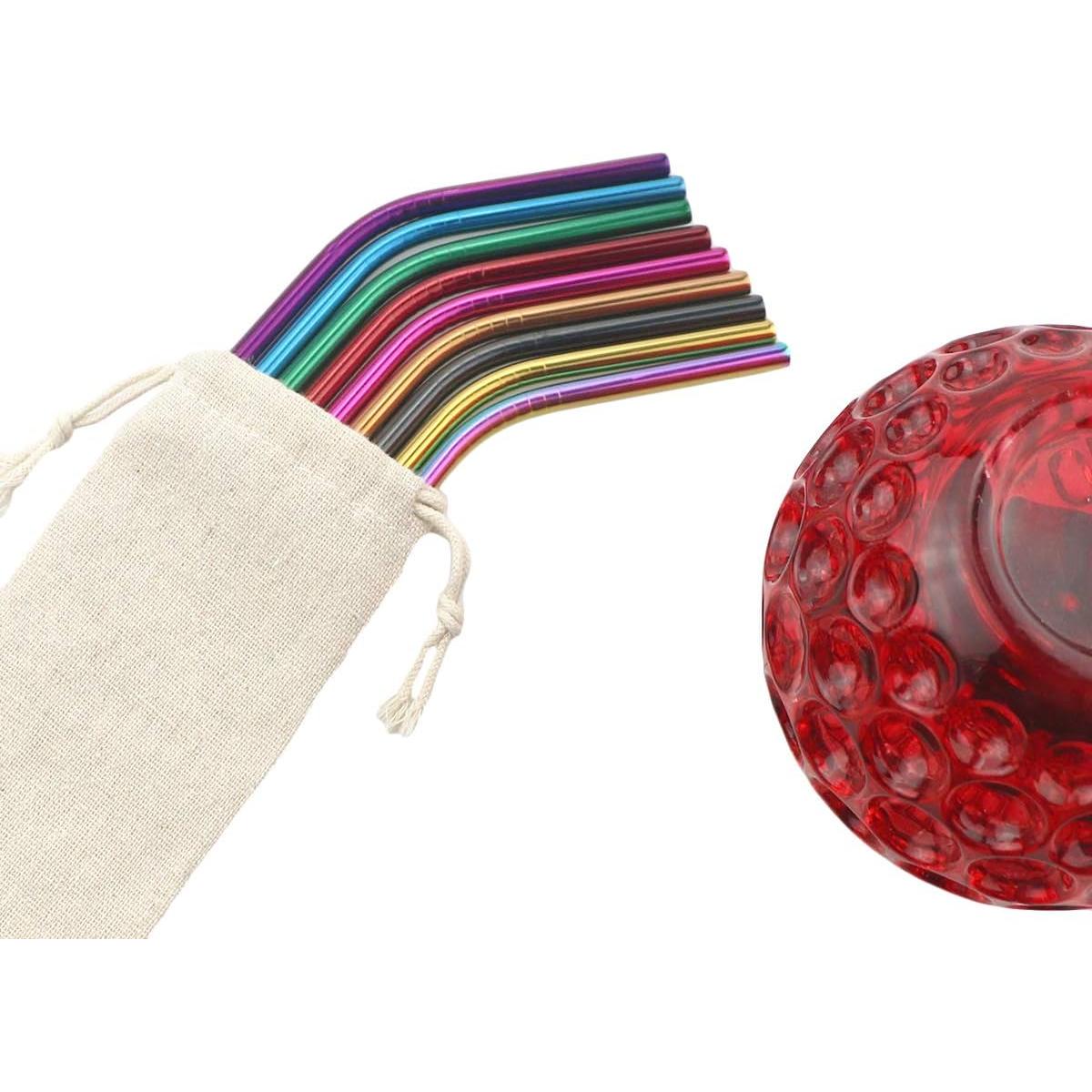 Set de Popotes de Metal Reutilizables Gugrida 3 Piezas - Acero Inoxidable