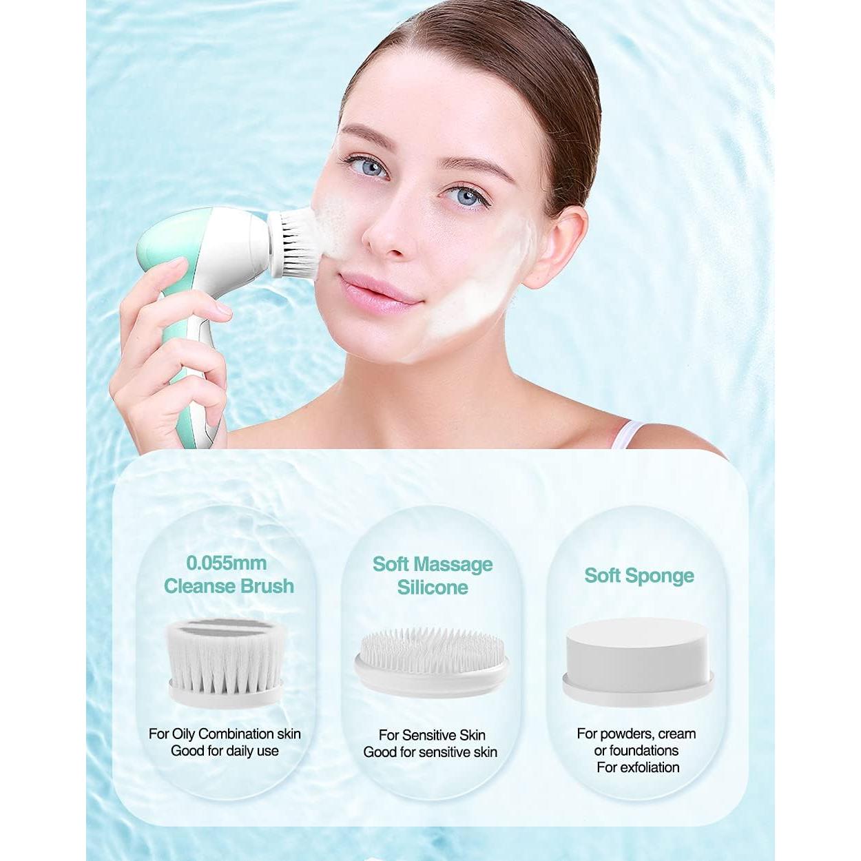 Cepillo Facial Eléctrico TOUCHBEAUTY 3 en 1 Impermeable Verde