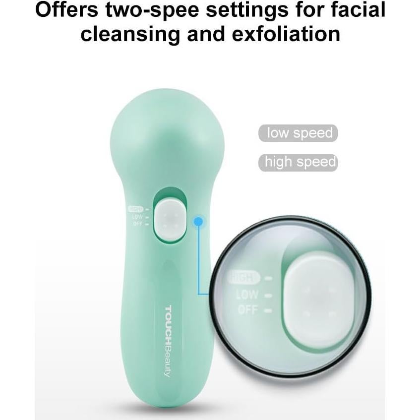 Cepillo Facial Eléctrico TOUCHBEAUTY 3 en 1 Impermeable Verde