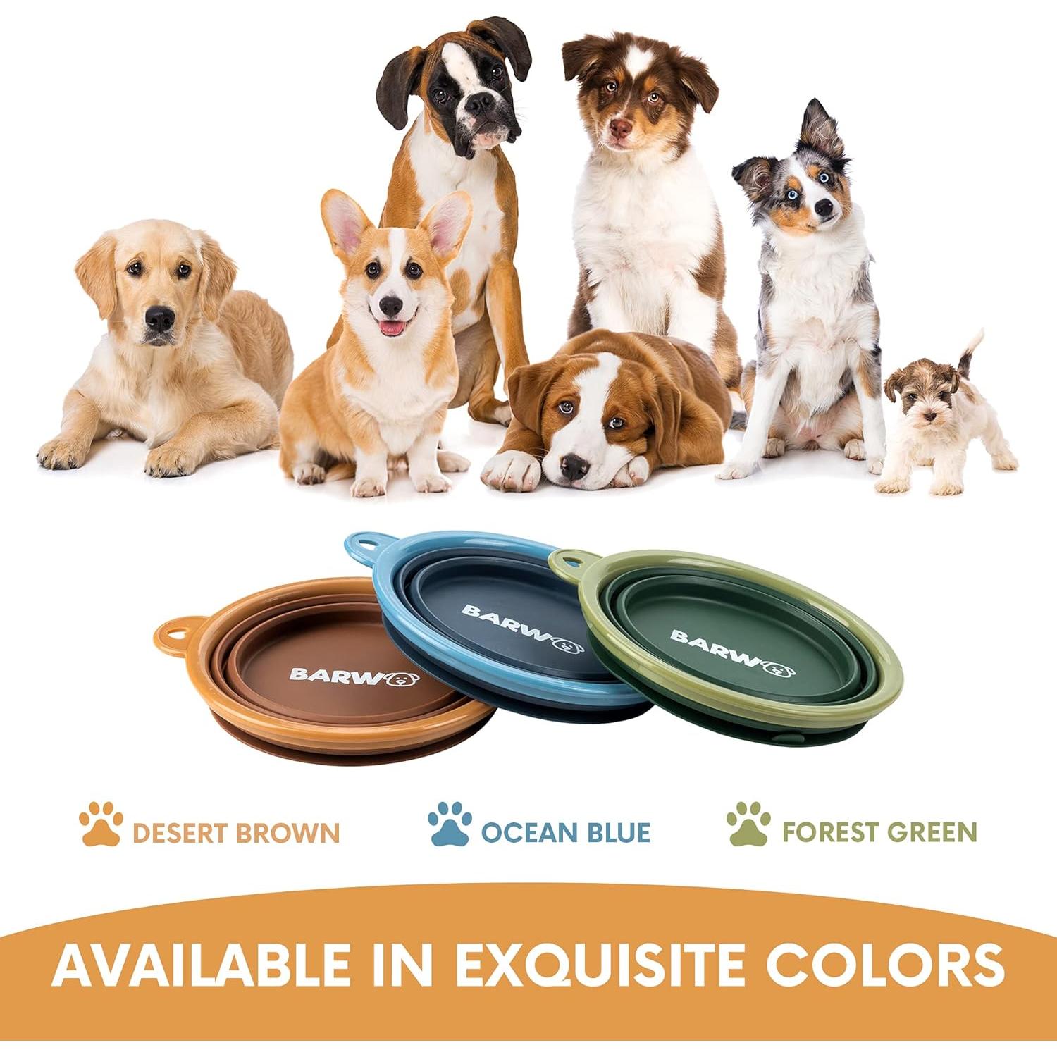 Cuenco Plegable para Perro BARWO 350mL Silicona Antideslizante