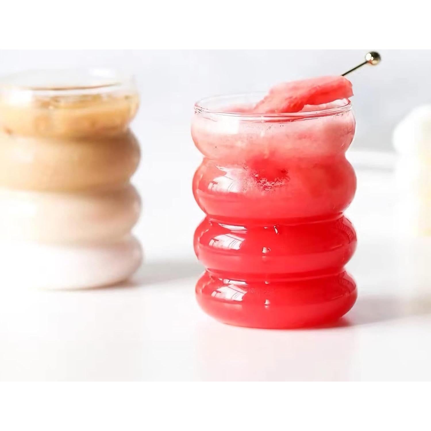 Juego de 2 Vasos de Vidrio 14oz Ework4U con Pajillas y Cepillo