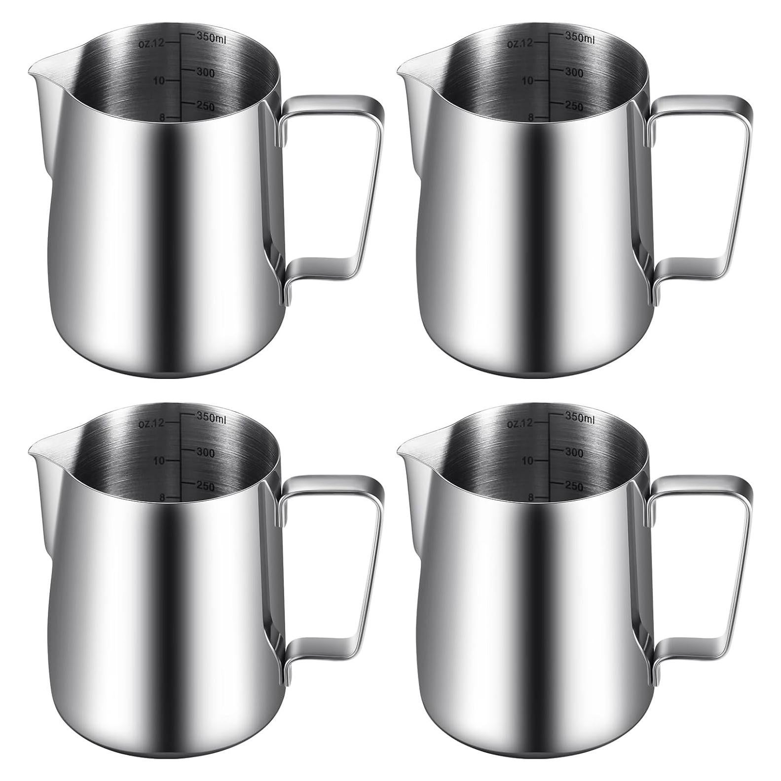 Jarras para Espumar Leche Dandat 4 Pcs Acero Inoxidable 350 ml