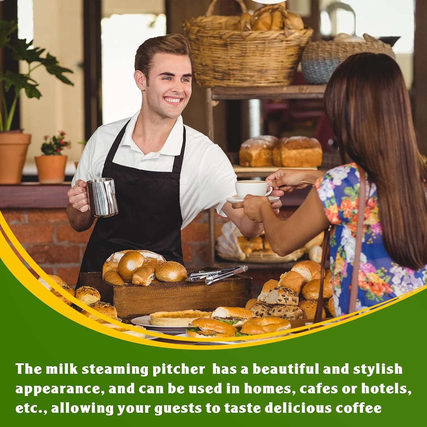 Jarras para Espumar Leche Dandat 4 Pcs Acero Inoxidable 350 ml