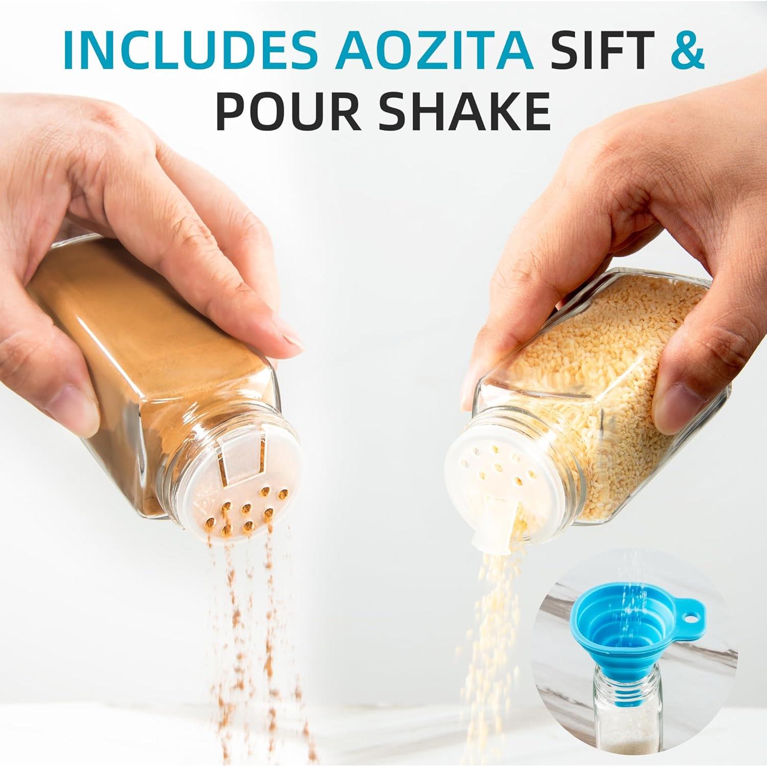 Tarros de Especias de Vidrio UMEIED 36pcs 118ml Cuadrados