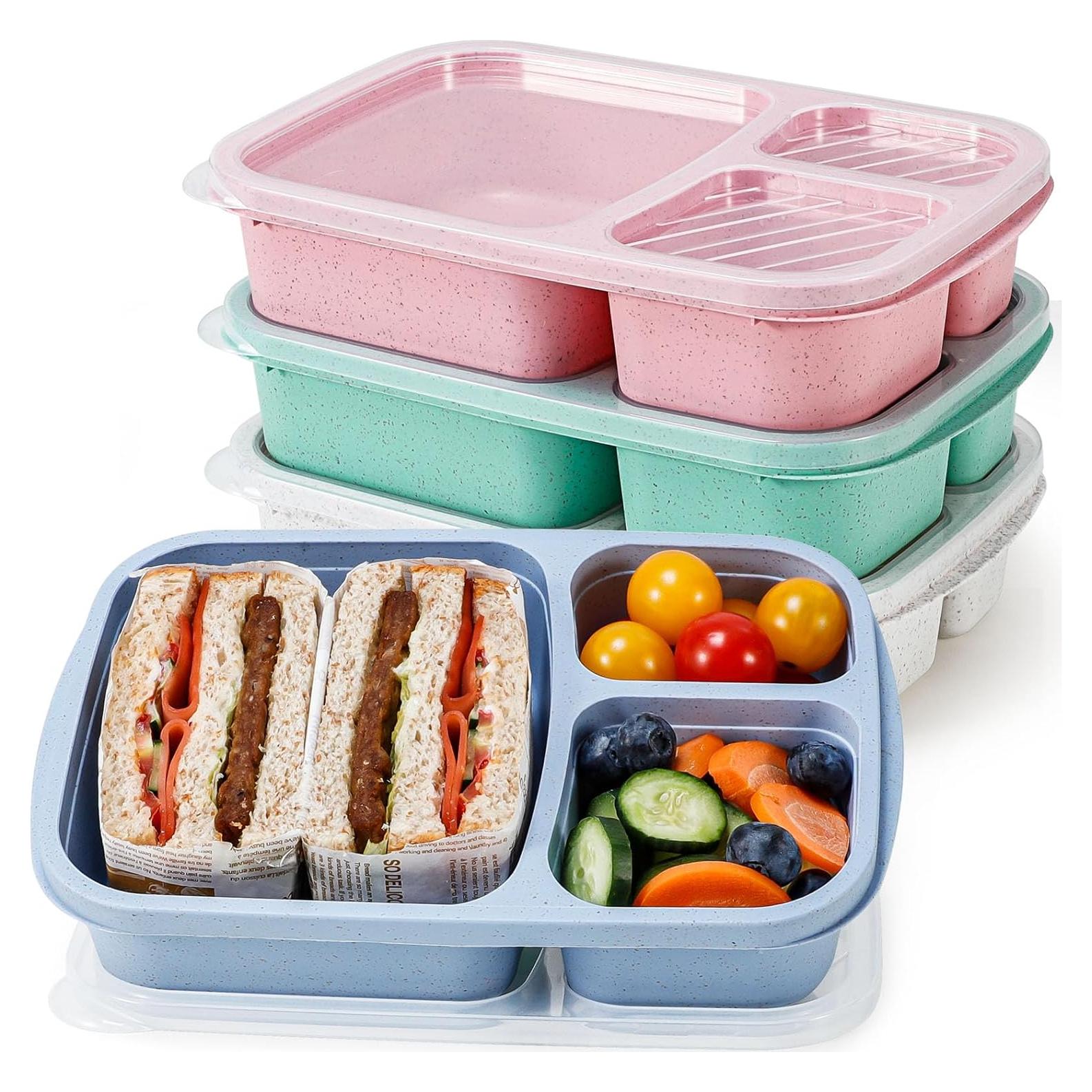 Caperci Caja de Almuerzo de Paja de Trigo 4 Piezas 1000ml