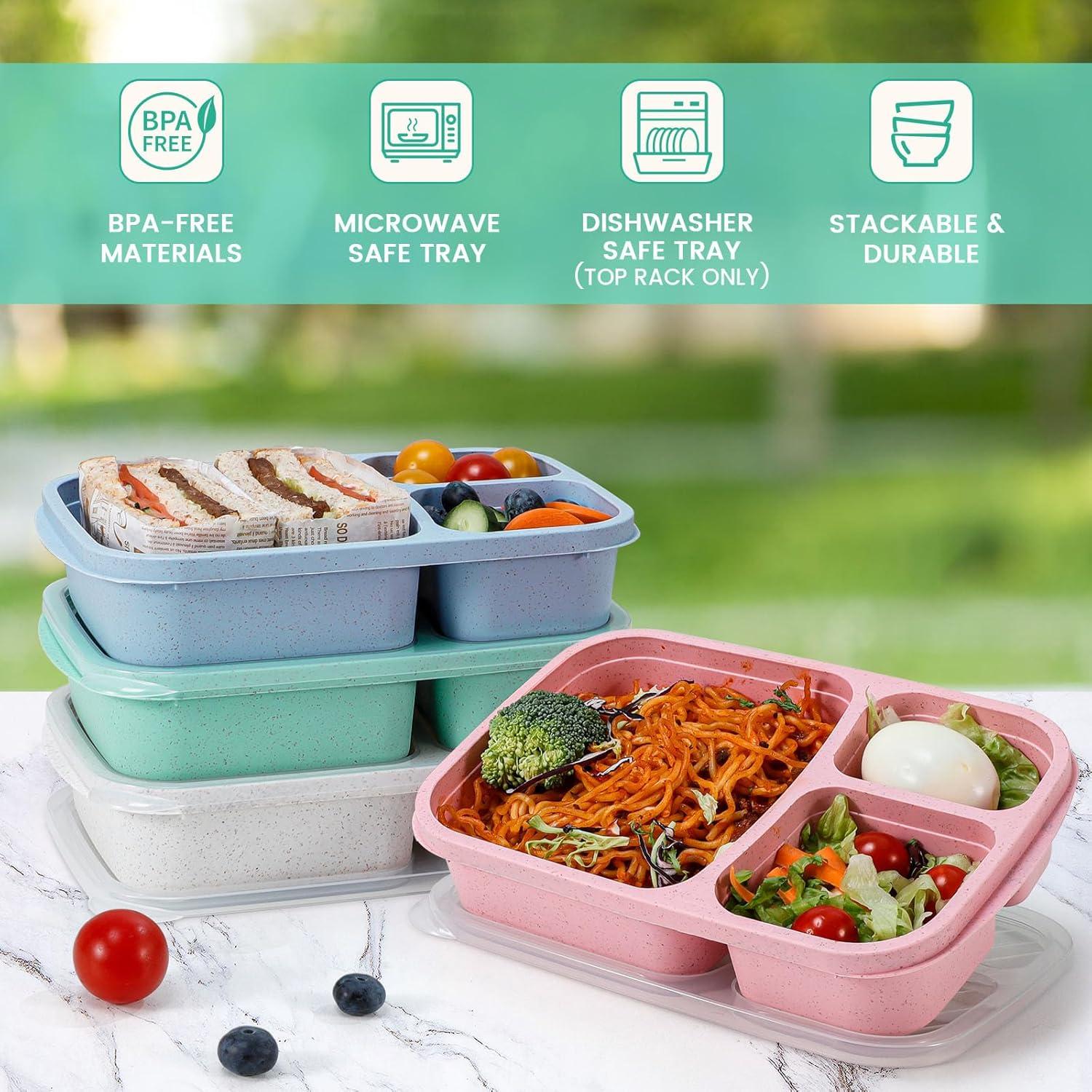 Caperci Caja de Almuerzo de Paja de Trigo 4 Piezas 1000ml