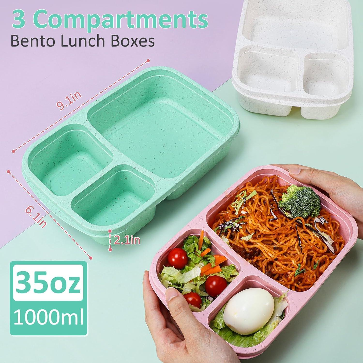 Caperci Caja de Almuerzo de Paja de Trigo 4 Piezas 1000ml