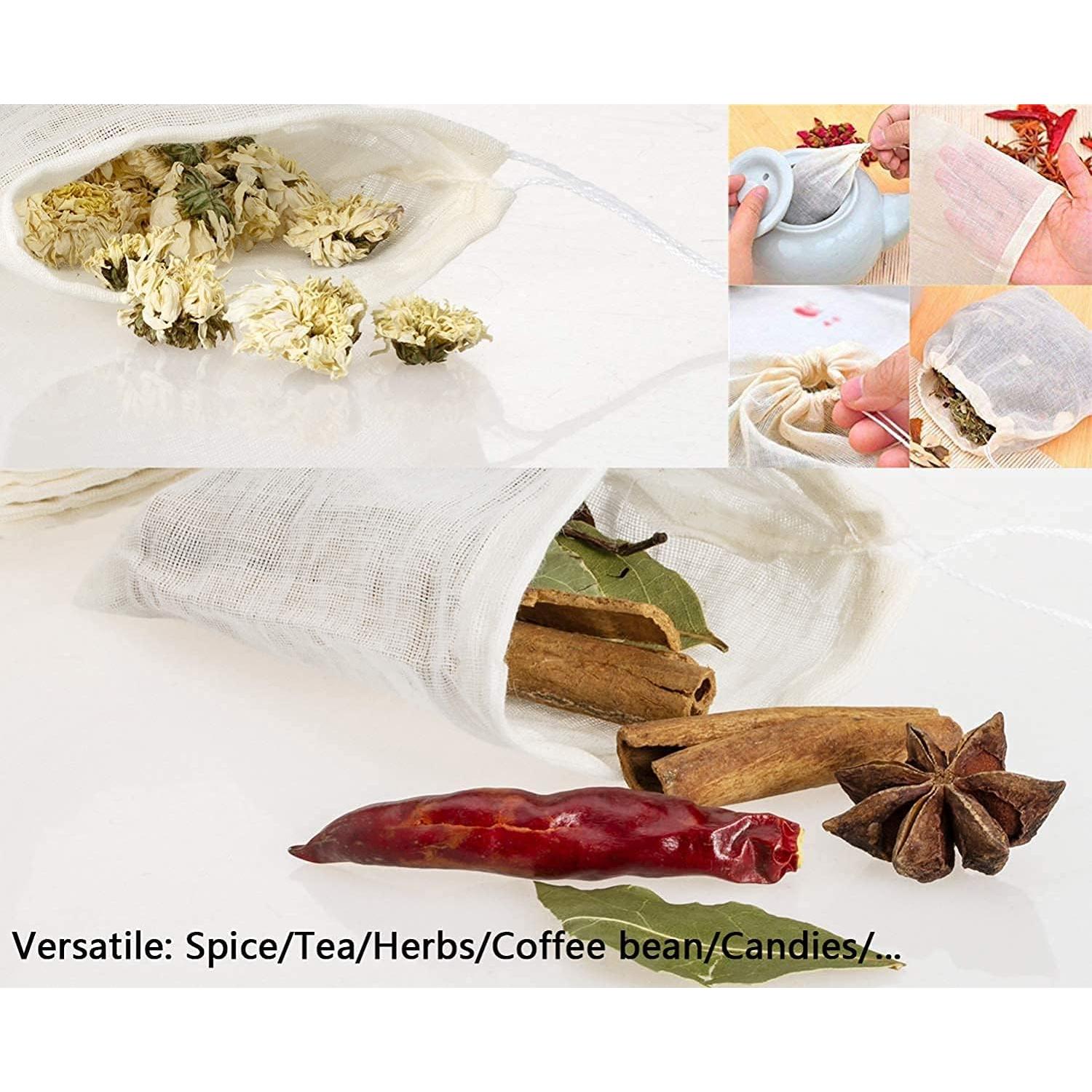 20 Bolsas de Muselina Reutilizables GIYOMI 10x8 cm Algodón Natural