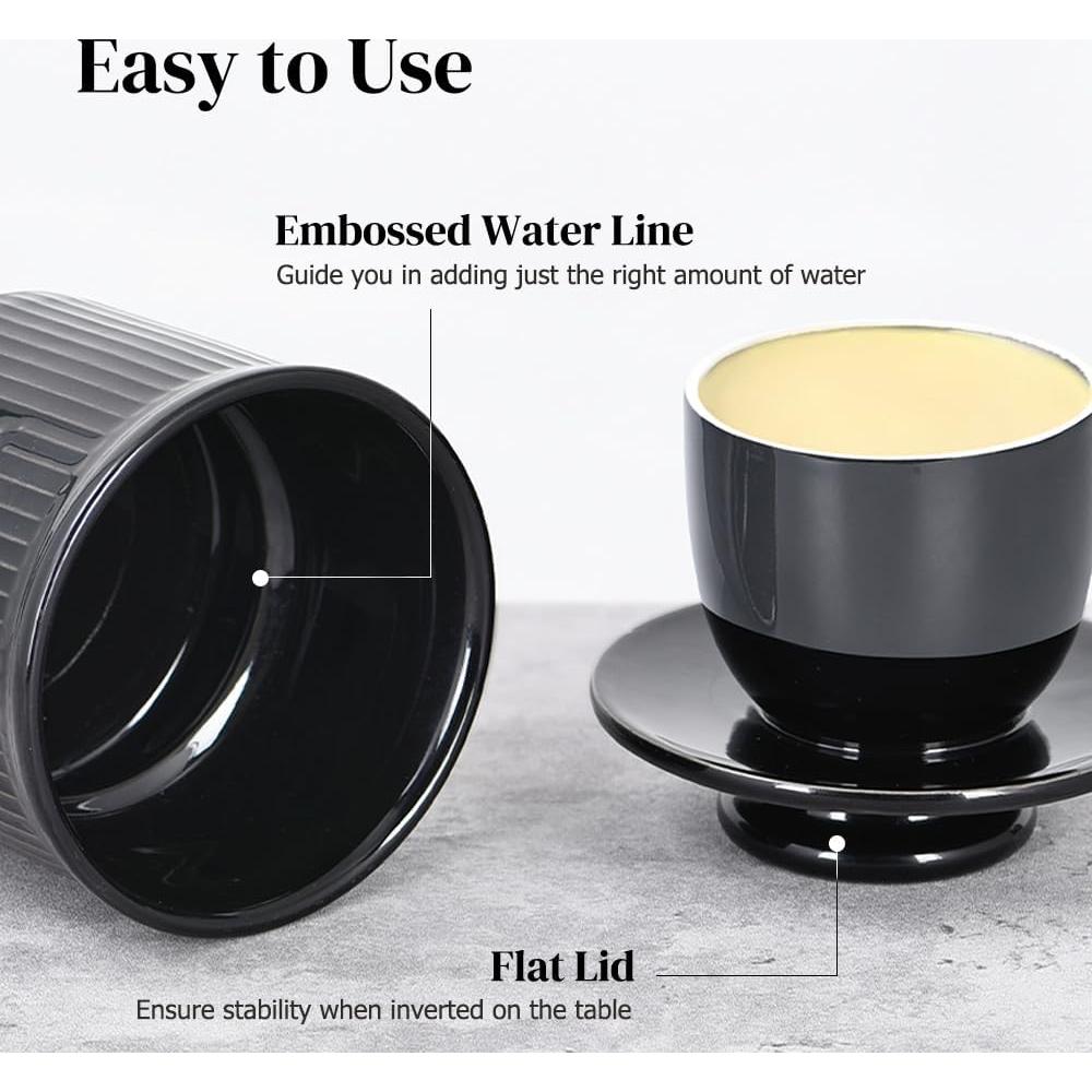 Crock para Mantequilla Ursword Negro con Tapa y Sello de Agua