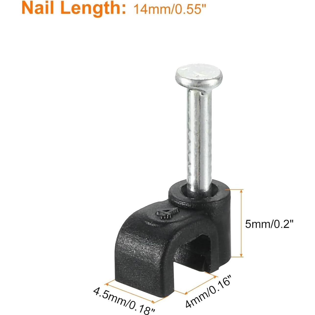 Clips de Cable con Clavo uxcell 100Pcs 4mm para Gestión de Cables