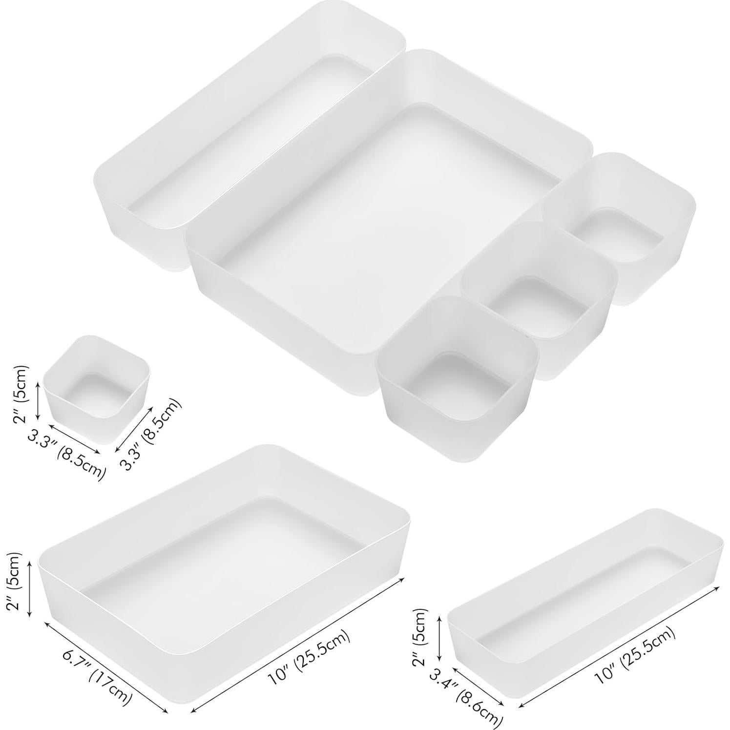 Organizador de Cajón Poeland 5 Pcs Mate Translúcido