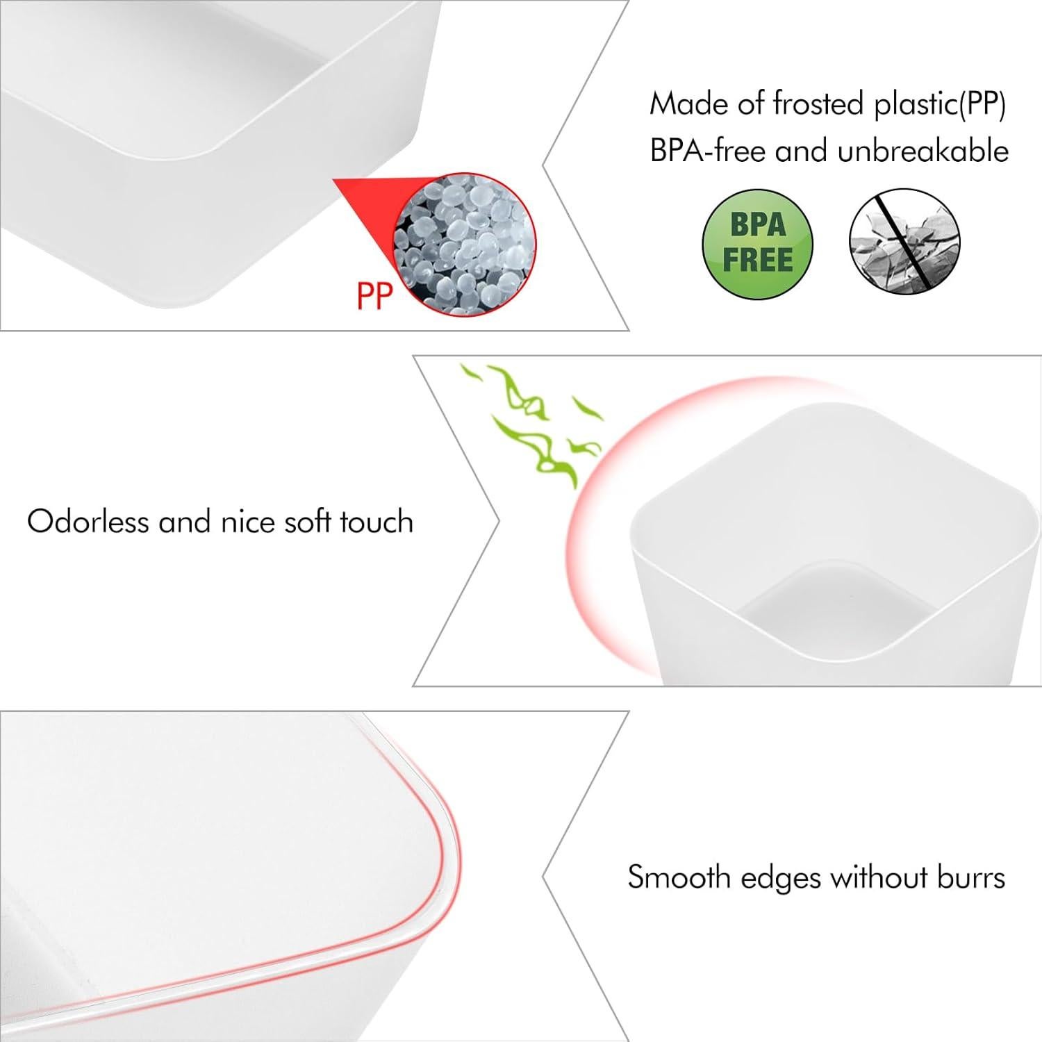 Organizador de Cajón Poeland 5 Pcs Mate Translúcido