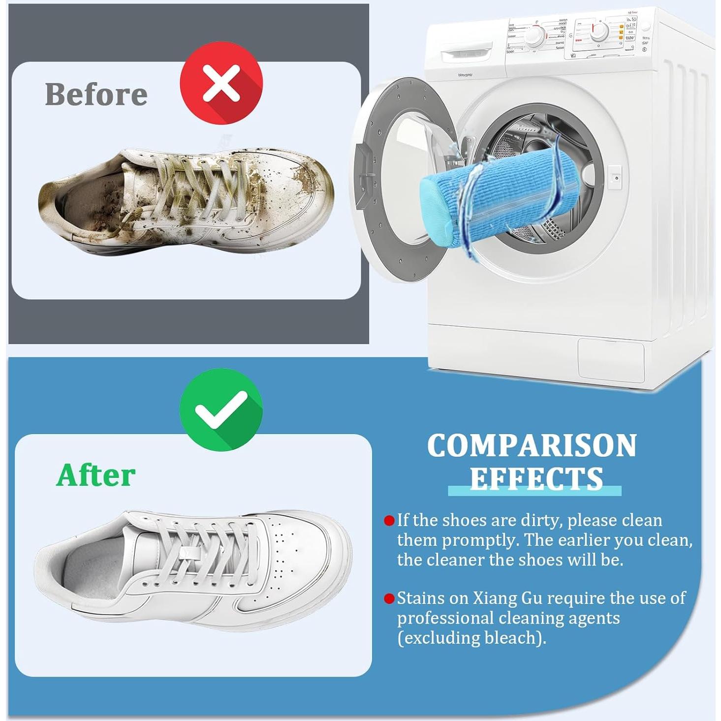 Bolsa de Lavado para Zapatos QZLKNIT Azul 2 Pcs Reutilizable