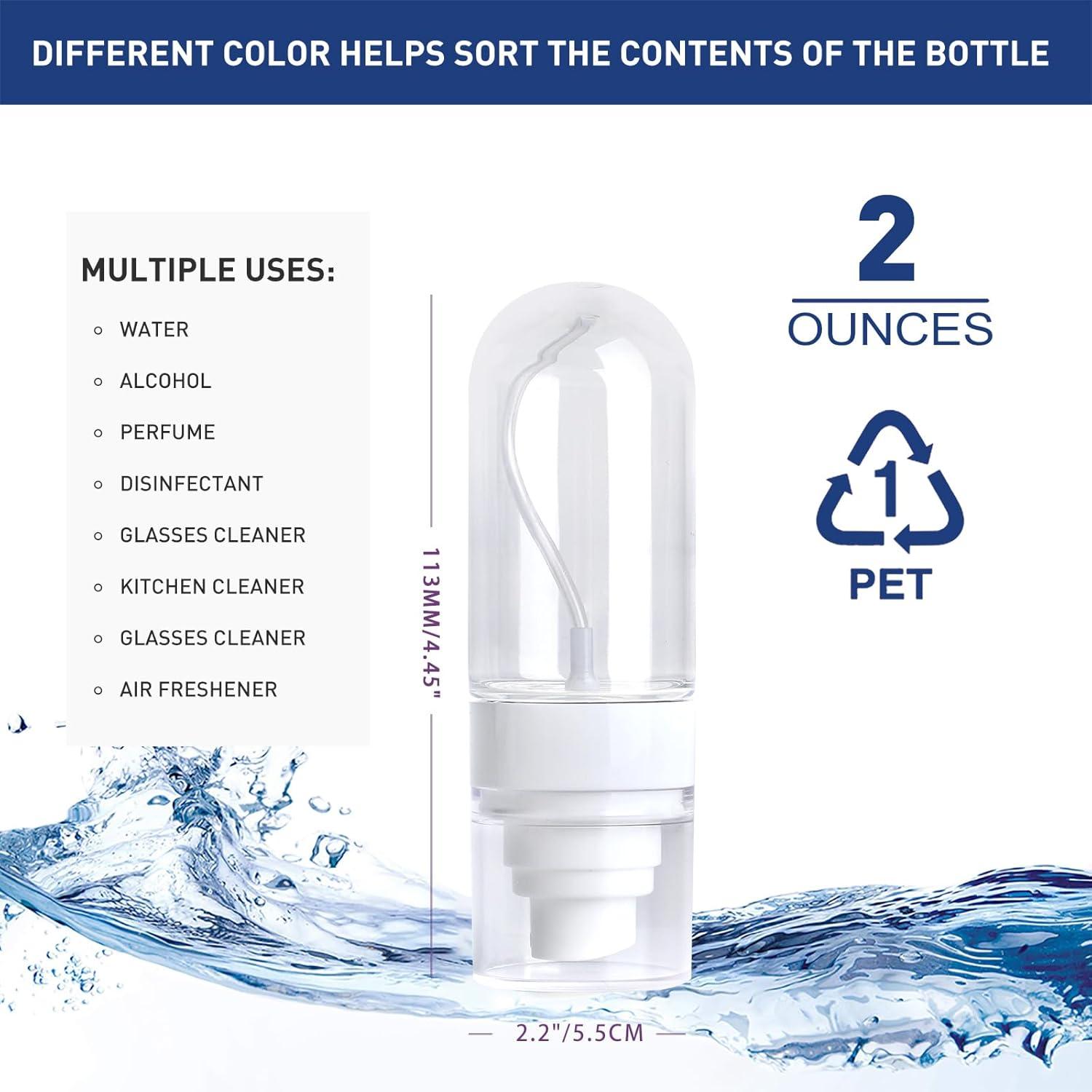 Botellas de Spray Pequeñas TANSHINE 50ml Pack de 4 Colores