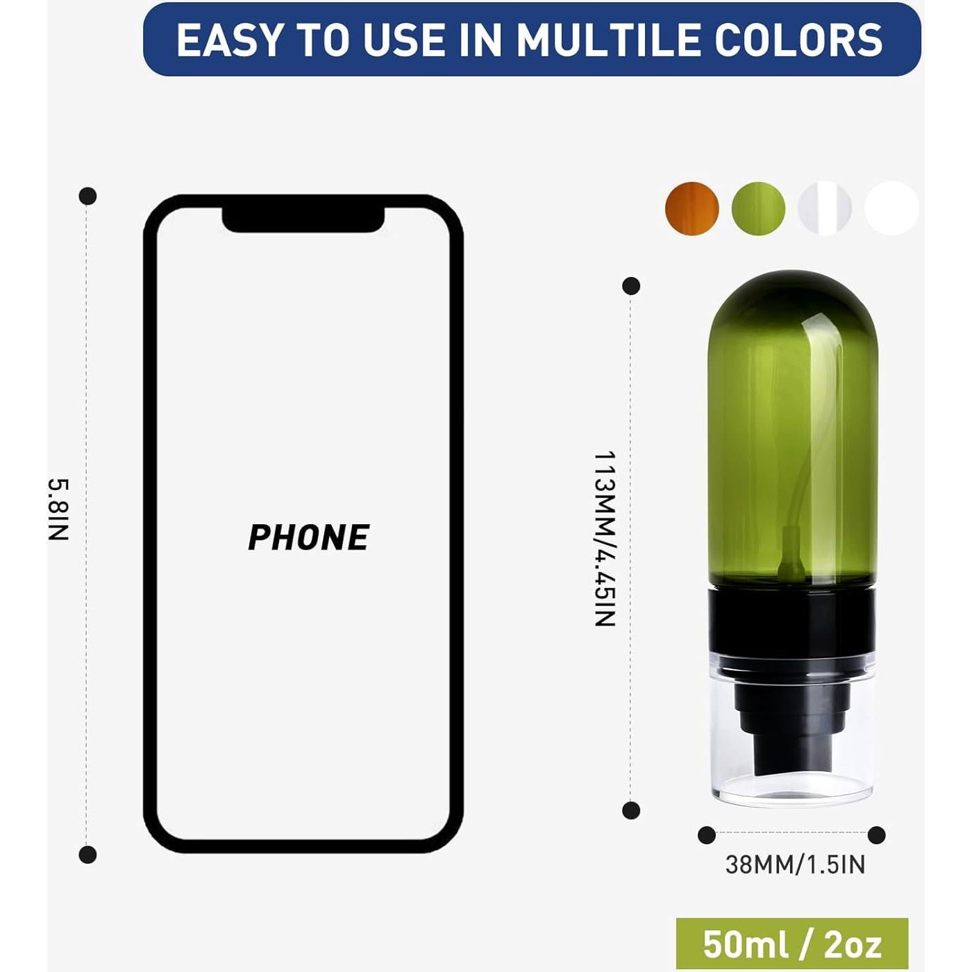 Botellas de Spray Pequeñas TANSHINE 50ml Pack de 4 Colores