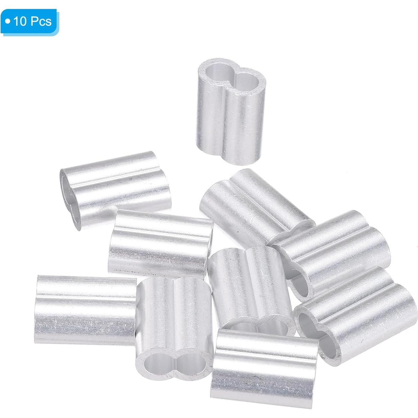 Manguitos de Bujes de Aluminio PATIKIL 8mm 10 Pcs Tono Plateado