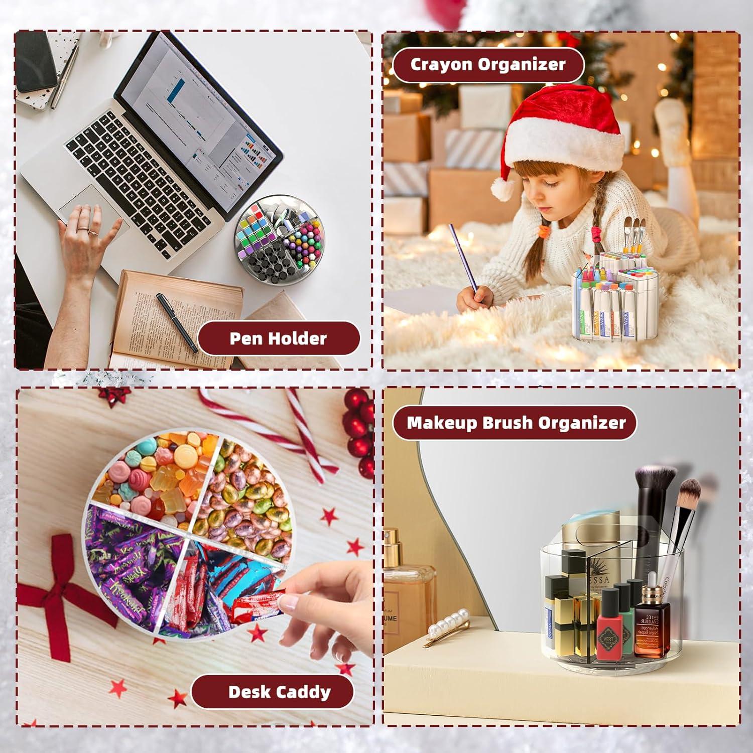 Soporte de Lápices Absonic Acrílico Rotatorio 360° para Escritorio