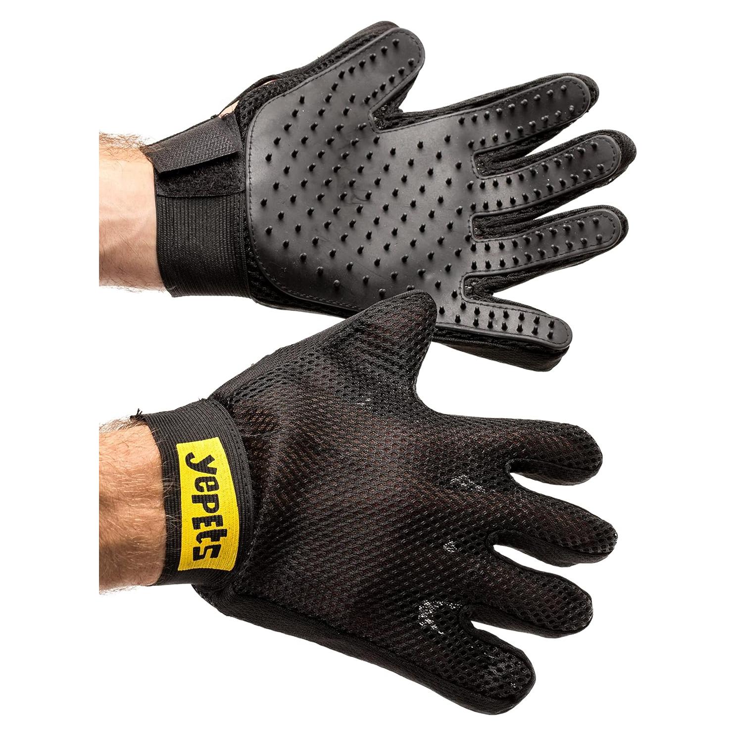 Guantes de Aseo para Mascotas Yepets - Cuidado y Masaje Negro