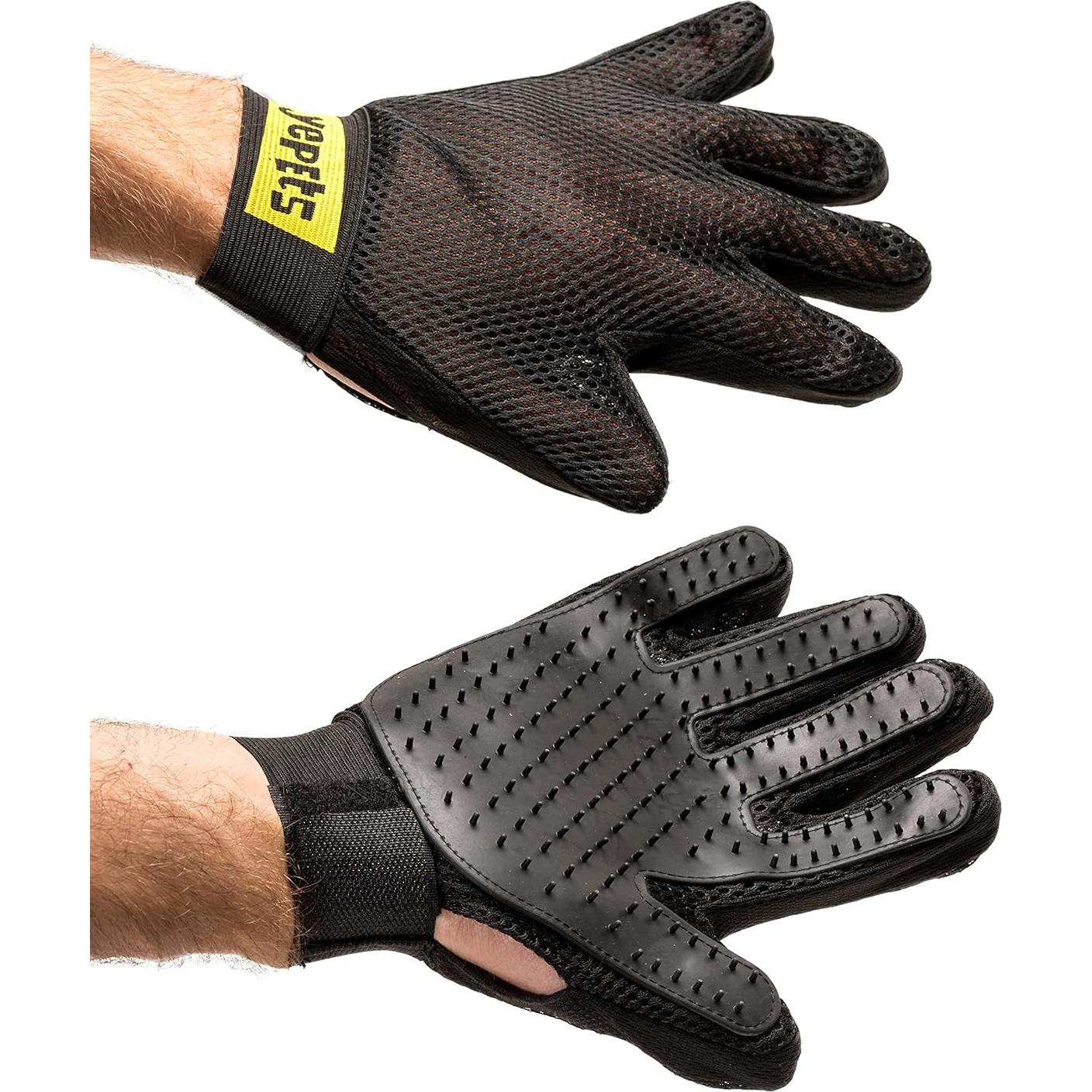 Guantes de Aseo para Mascotas Yepets - Cuidado y Masaje Negro