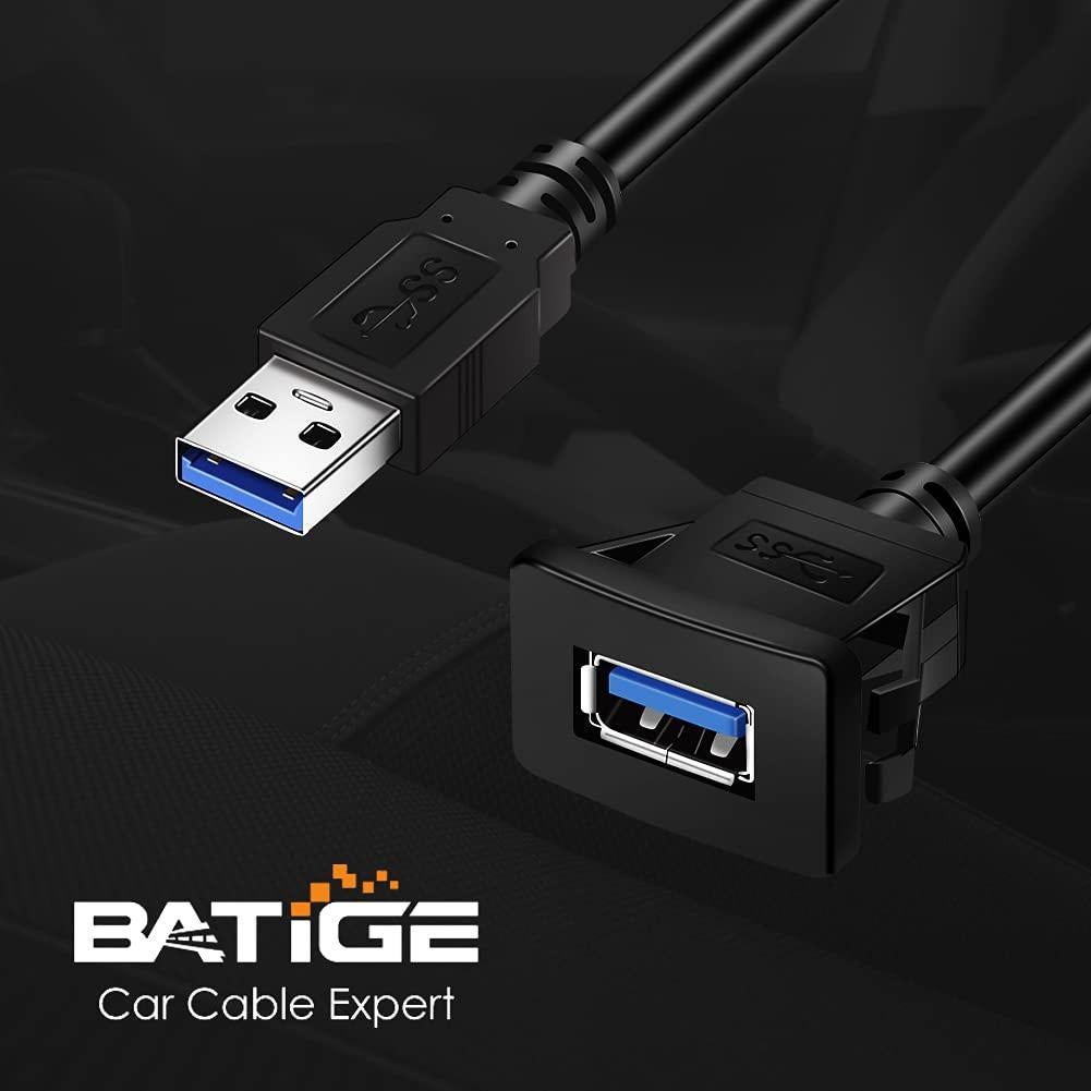 Cable de Extensión USB 3.0 BATIGE Cuadrado 30.48cm para Vehículos