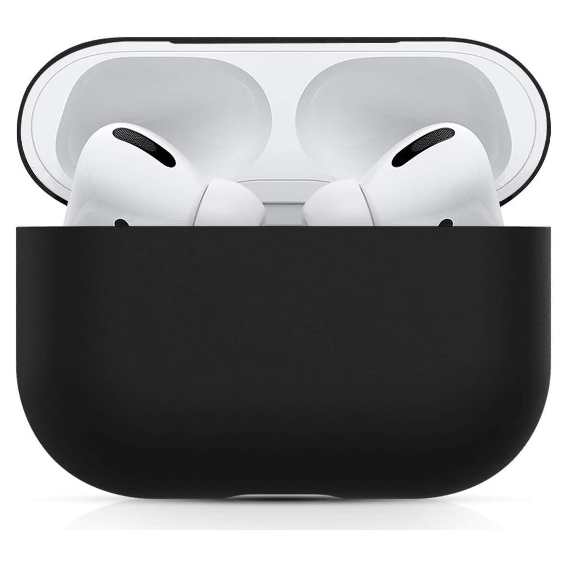 Upgradation Silicon Cover Compatible with Airpods Pro Ultra-Thin Soft Case Protection No Keychain (Black)