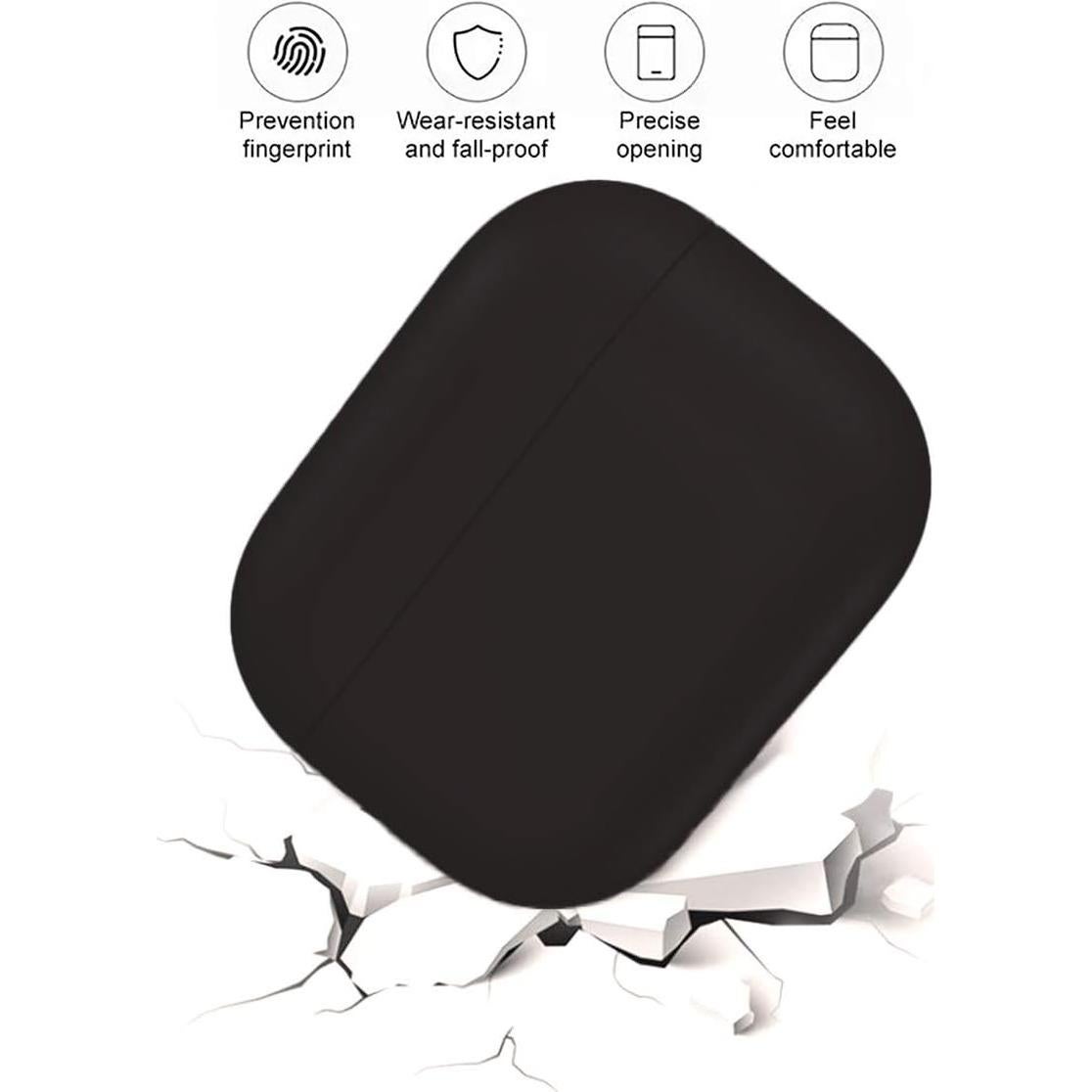 Upgradation Silicon Cover Compatible with Airpods Pro Ultra-Thin Soft Case Protection No Keychain (Black)