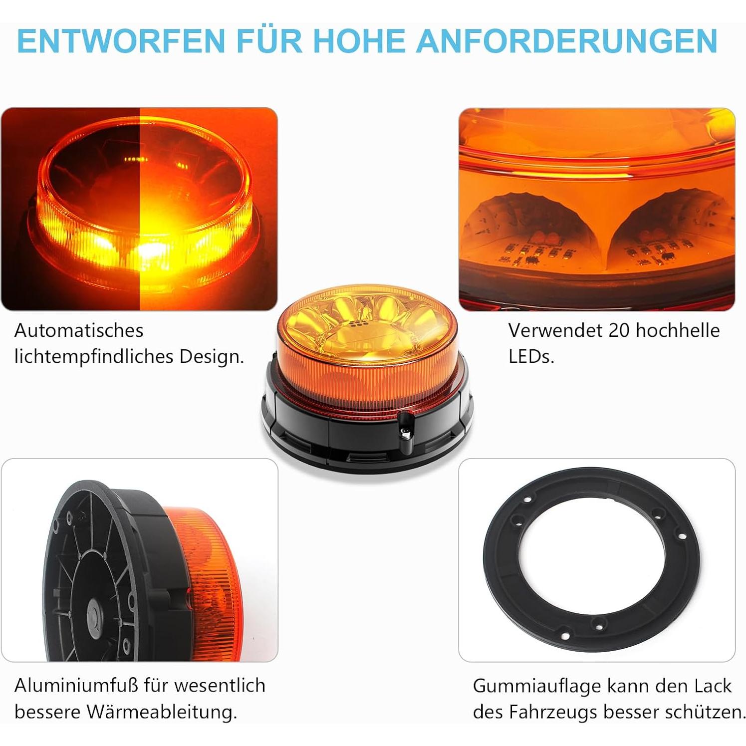 Luz Beacon LED Agrieyes 80W 16.76 cm Alta Visibilidad IP67