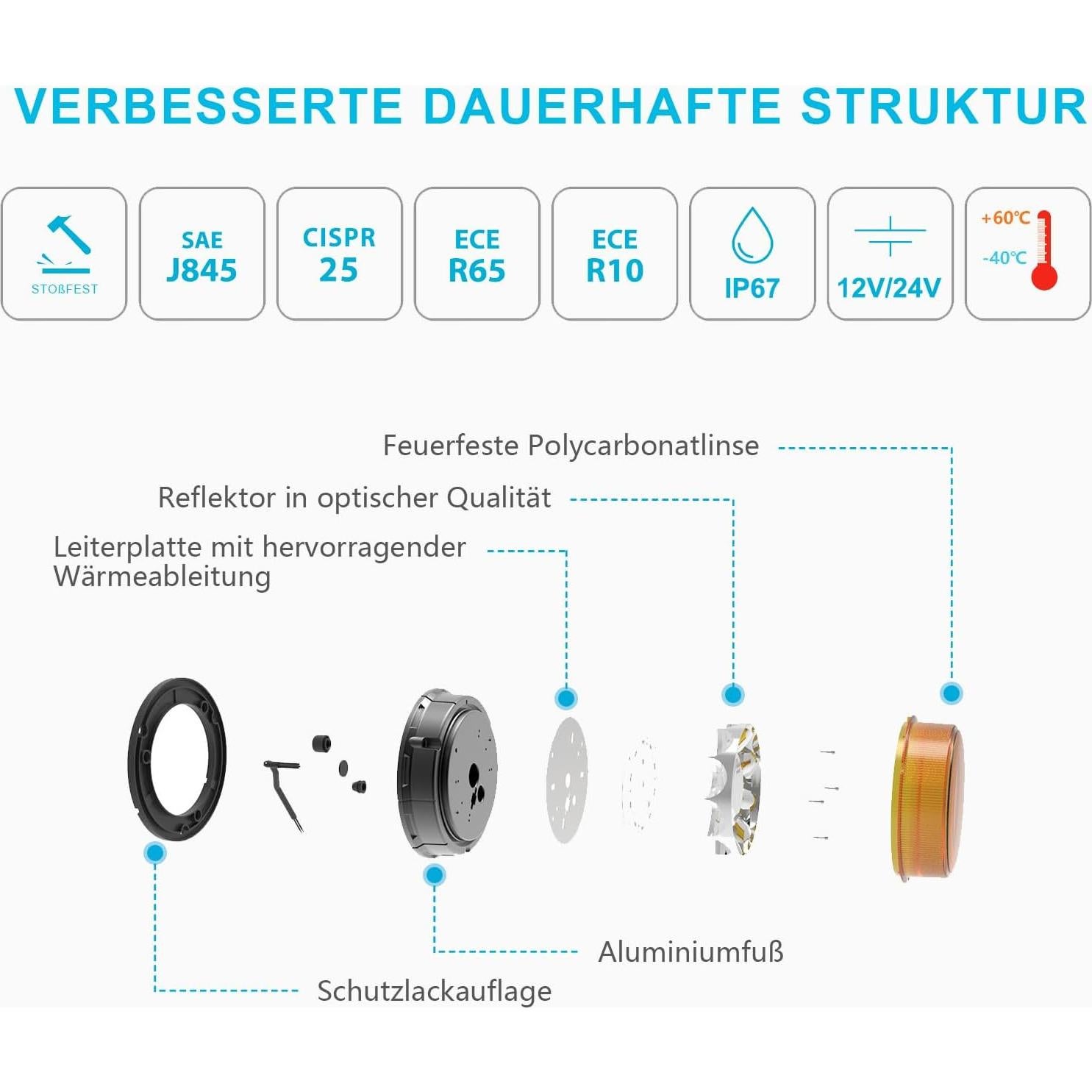 Luz Beacon LED Agrieyes 80W 16.76 cm Alta Visibilidad IP67