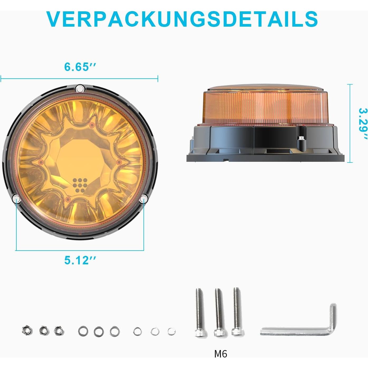 Luz Beacon LED Agrieyes 80W 16.76 cm Alta Visibilidad IP67