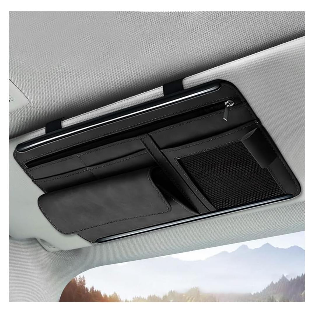 Organizador de Visera de Coche NYTKL con Bolsillos y Cremallera