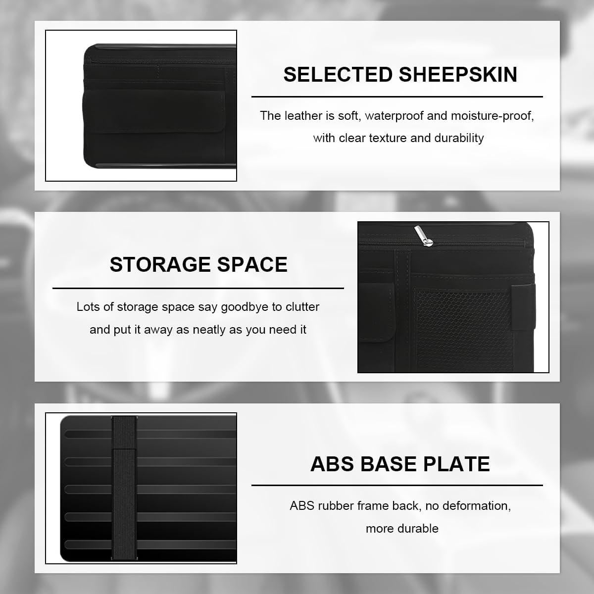 Organizador de Visera de Coche NYTKL con Bolsillos y Cremallera