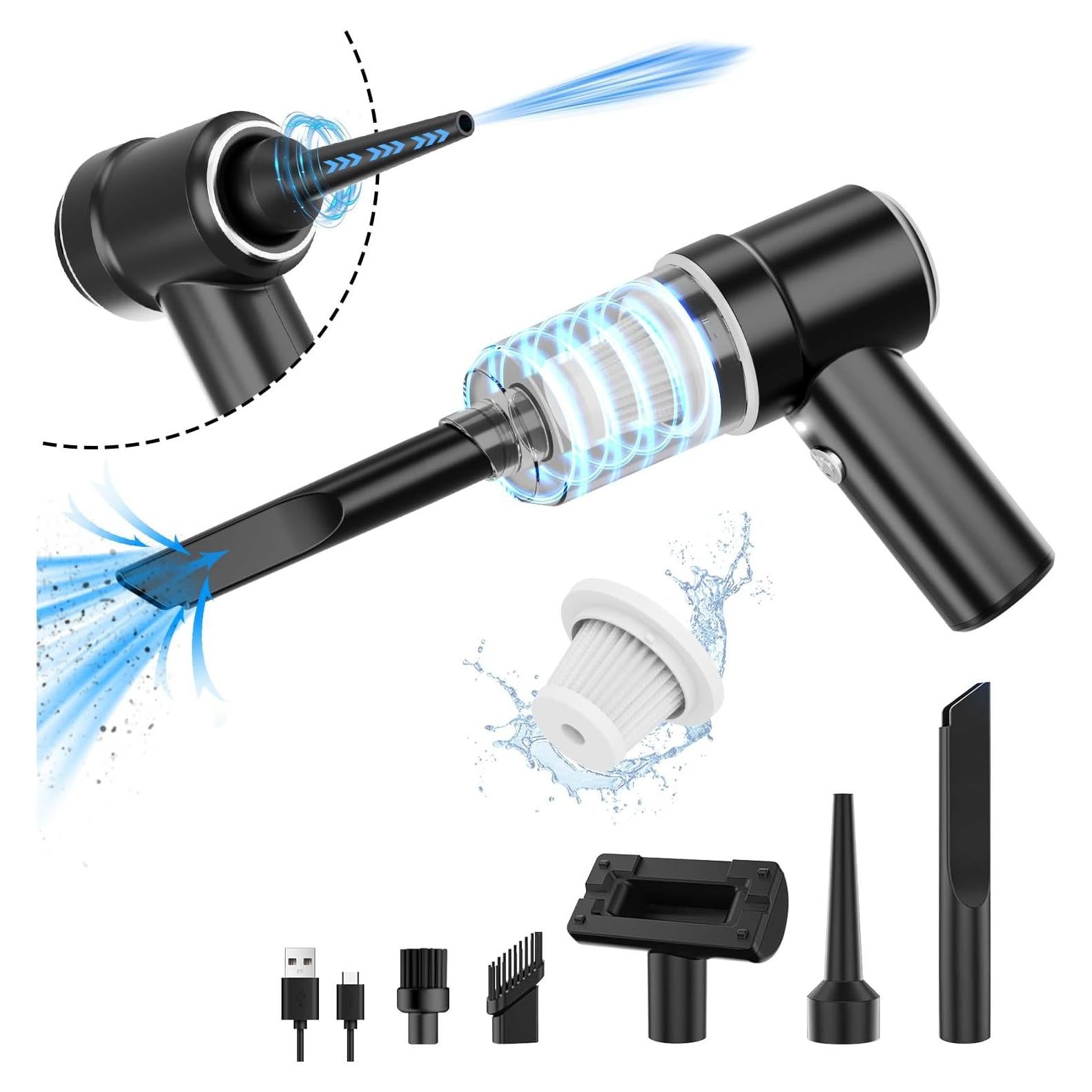 Aspiradora de Mano Inalámbrica HCRTGAY 13000pa con Luz LED