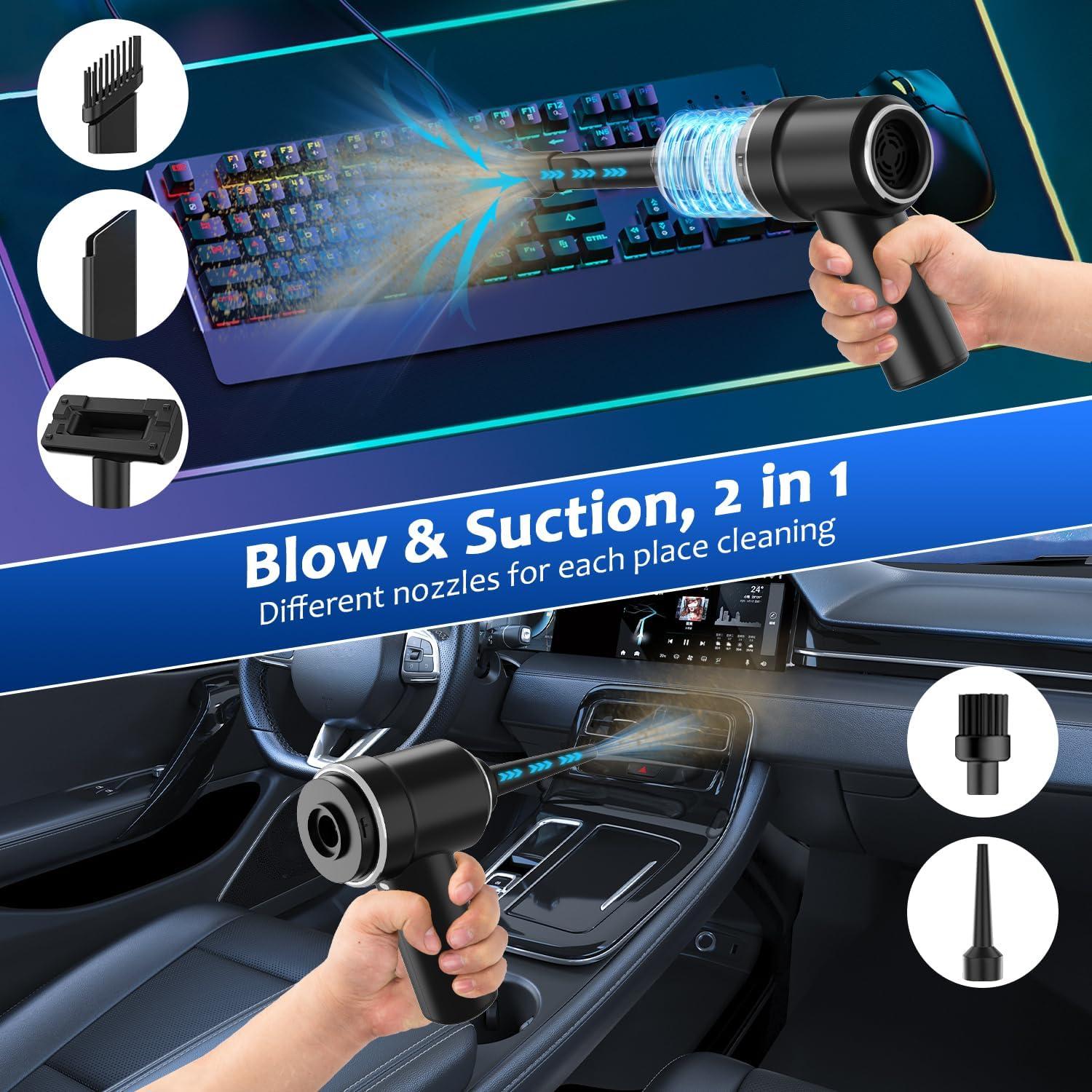 Aspiradora de Mano Inalámbrica HCRTGAY 13000pa con Luz LED