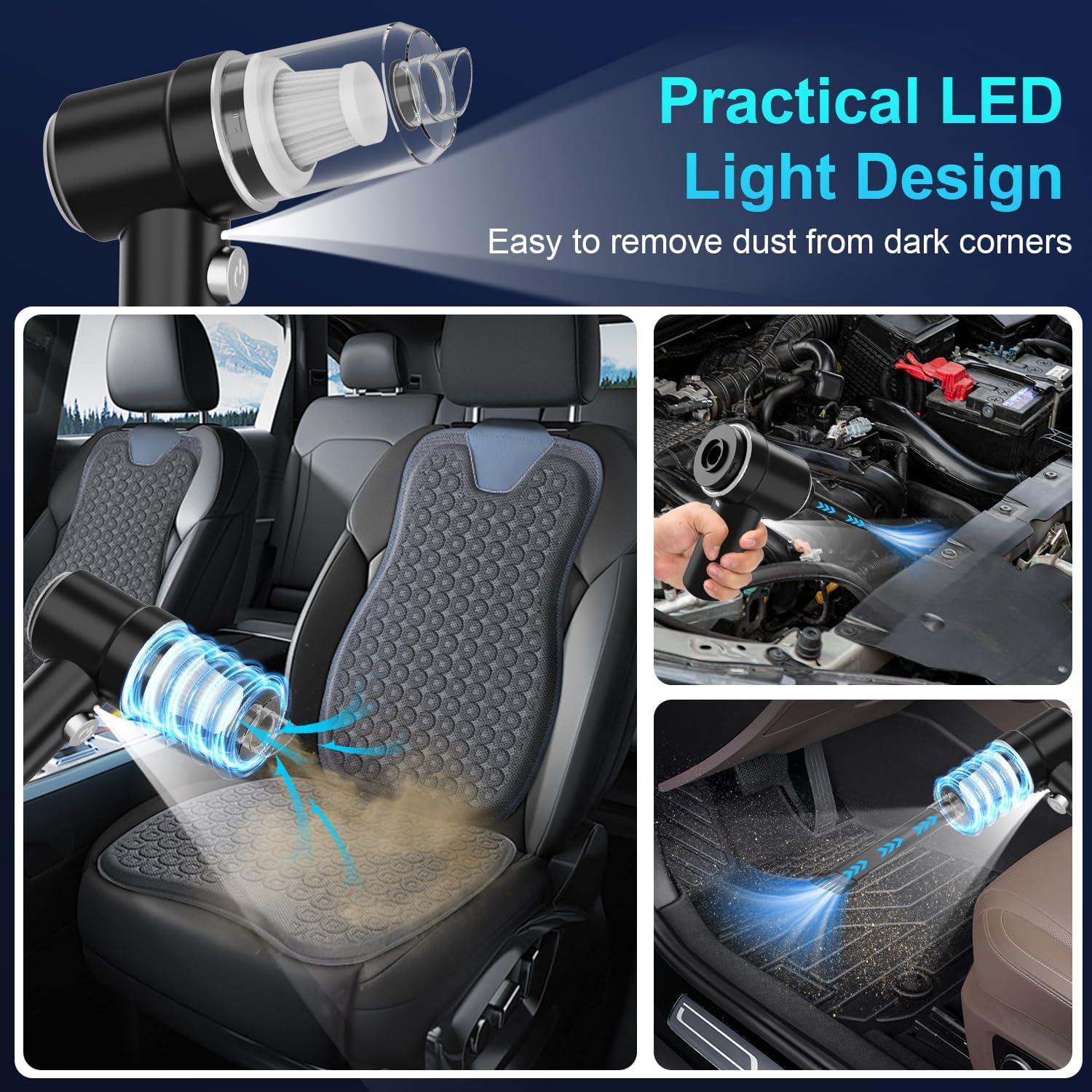 Aspiradora de Mano Inalámbrica HCRTGAY 13000pa con Luz LED