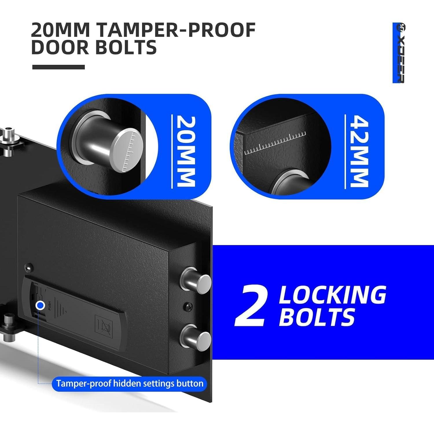Caja Fuerte Biométrica XDeer 0.78 Pies Cúbicos Seguridad