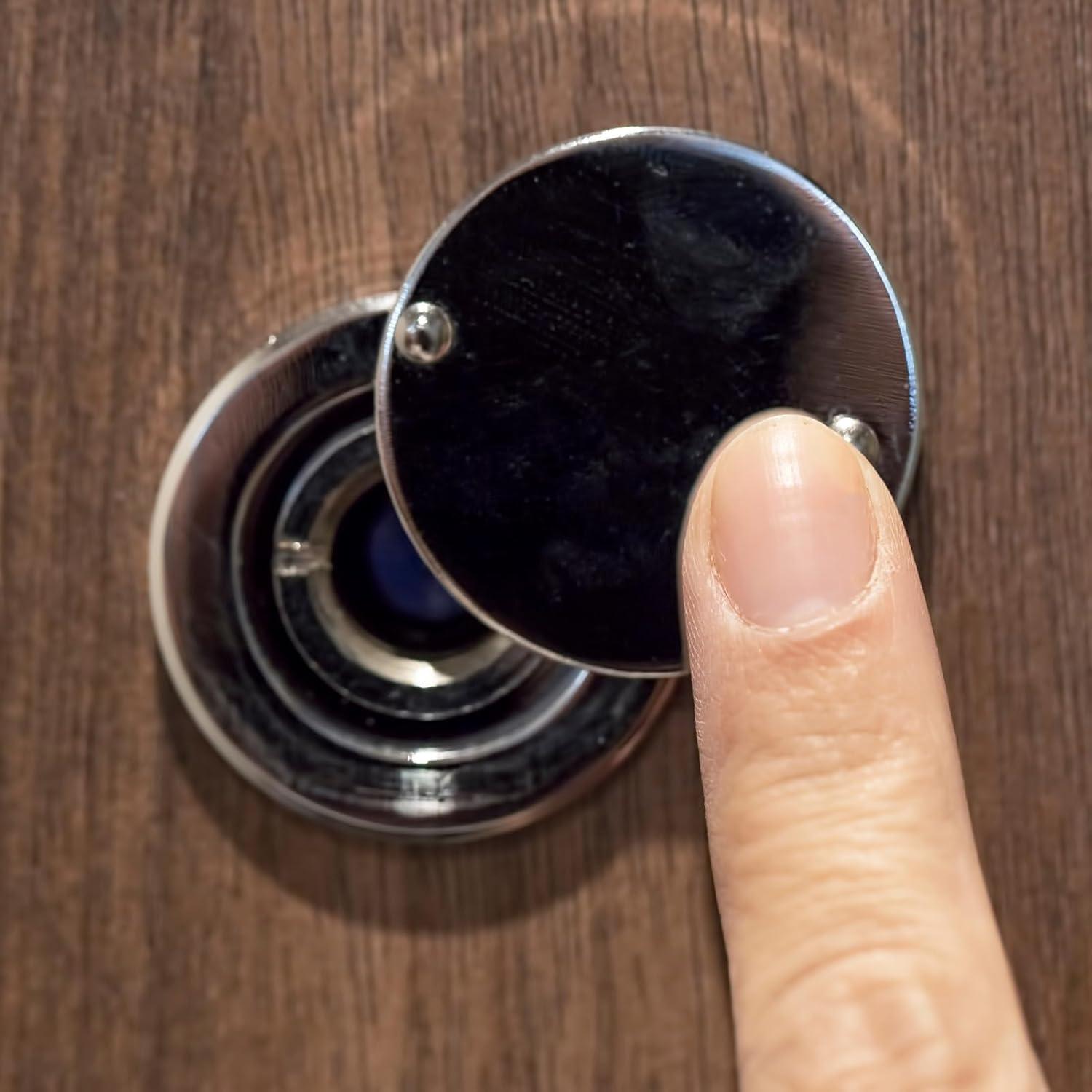 Mirilla de Puerta PATIKIL 16mm Dorado con Cubierta de Privacidad