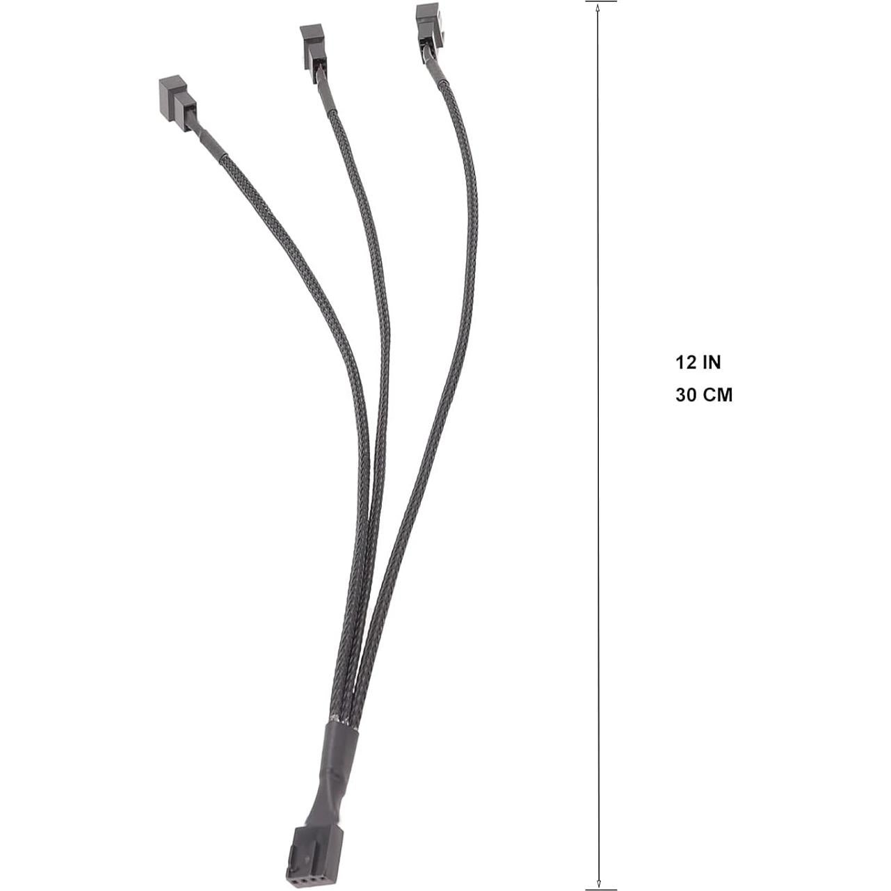Cable divisor de ventilador PWM 3 vías 4 pines Yomgam 30 cm - 2 paquetes